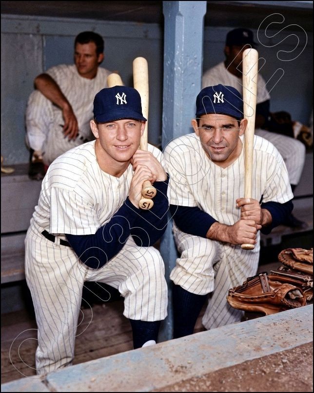 Mickey Mantle Berra Photo 8X10 – 1957 Topps Card Photo Yankees FREE SHIPPING