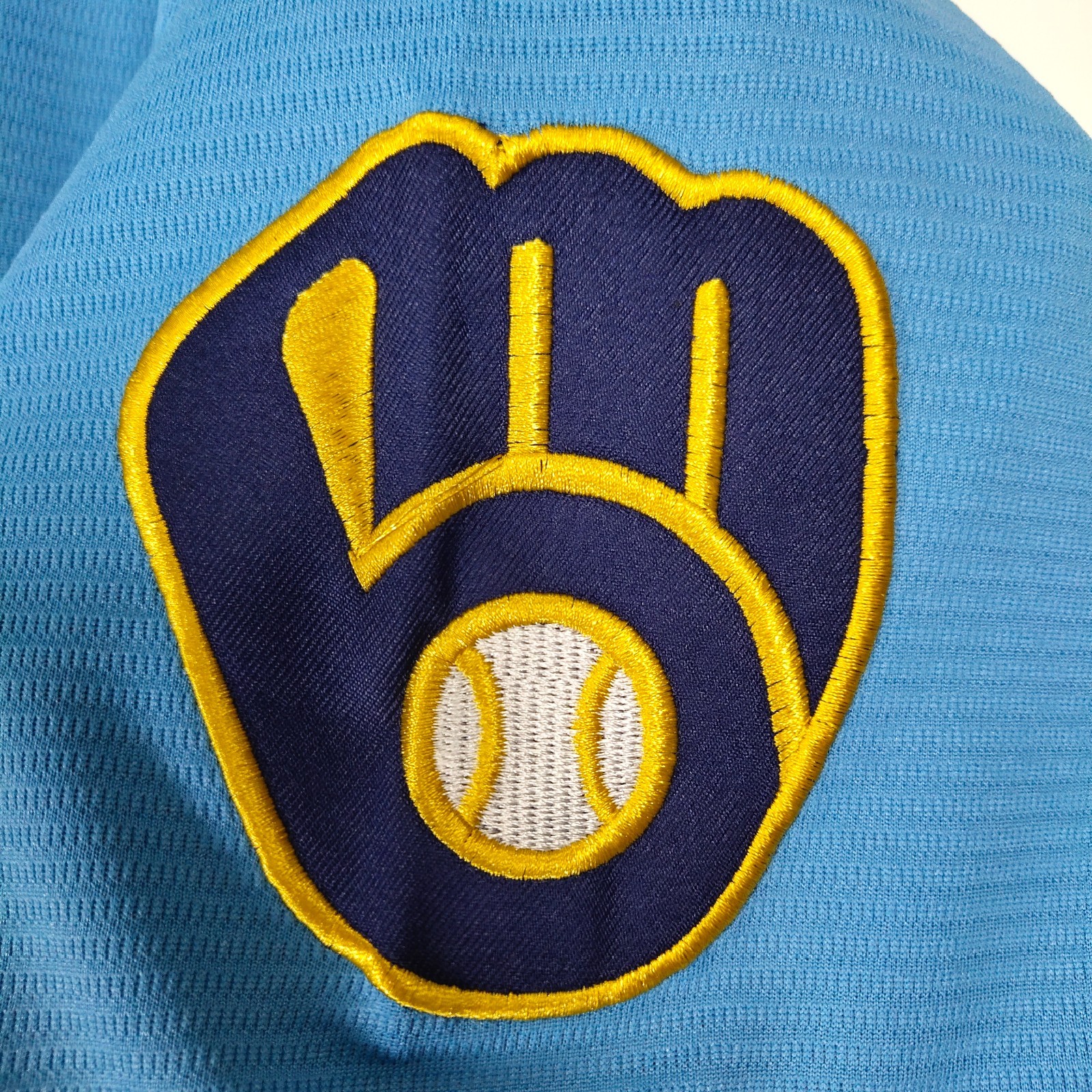 Milwaukee Brewers Baseball Jersey, Blank, Embroidered, Blue