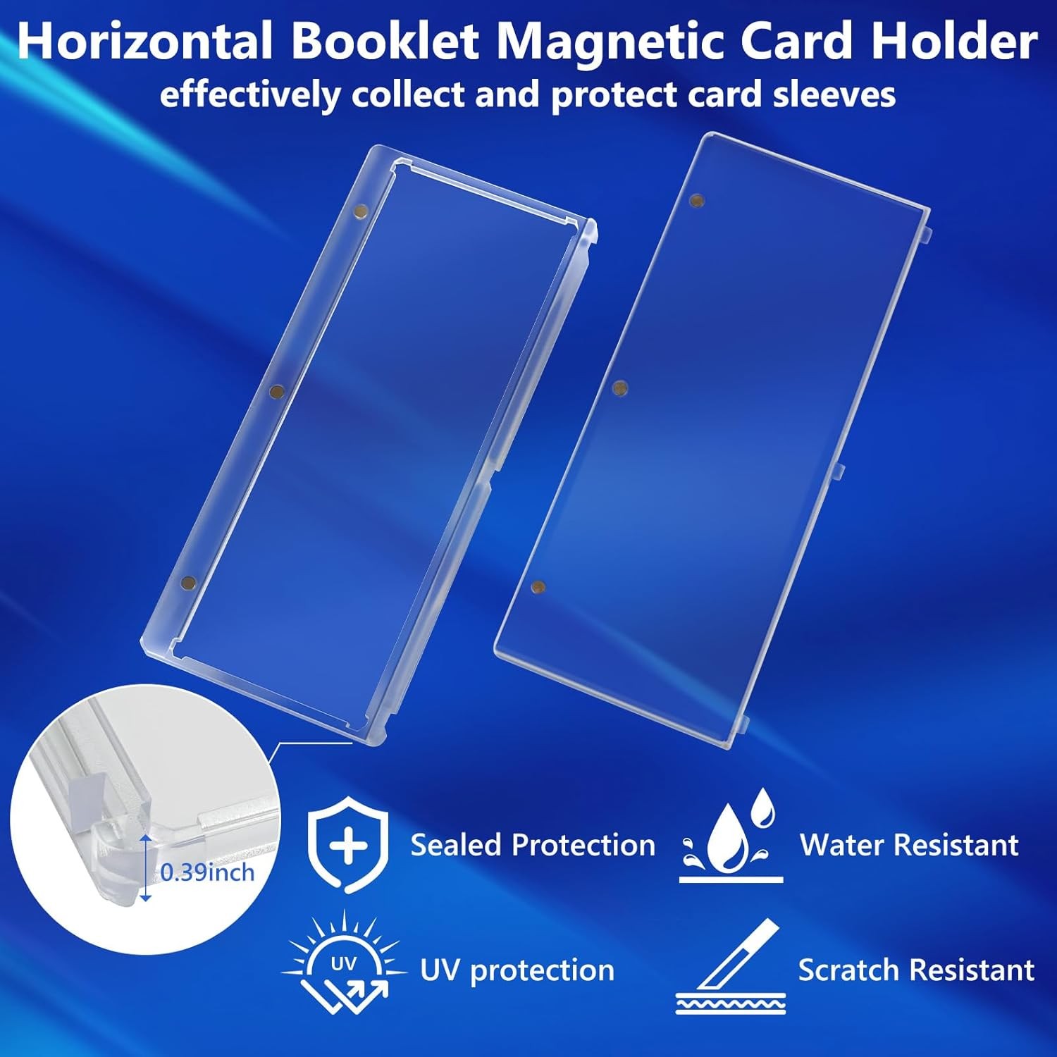 Magnetic Card Holder Horizontal Booklet 175PT Magnet Case Trading Card Protector