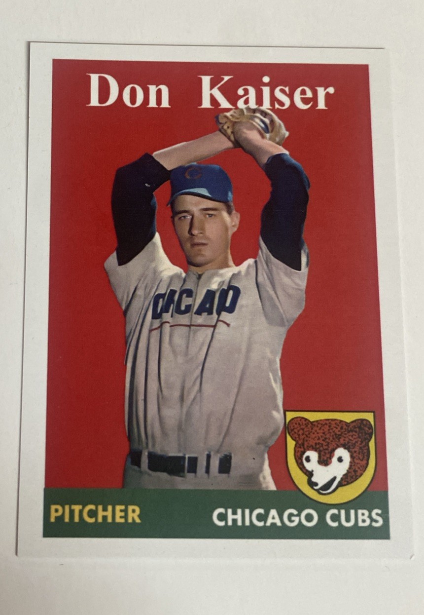 1958 Baseball Don Kaiser Chicago Cubs Custom Card A-856