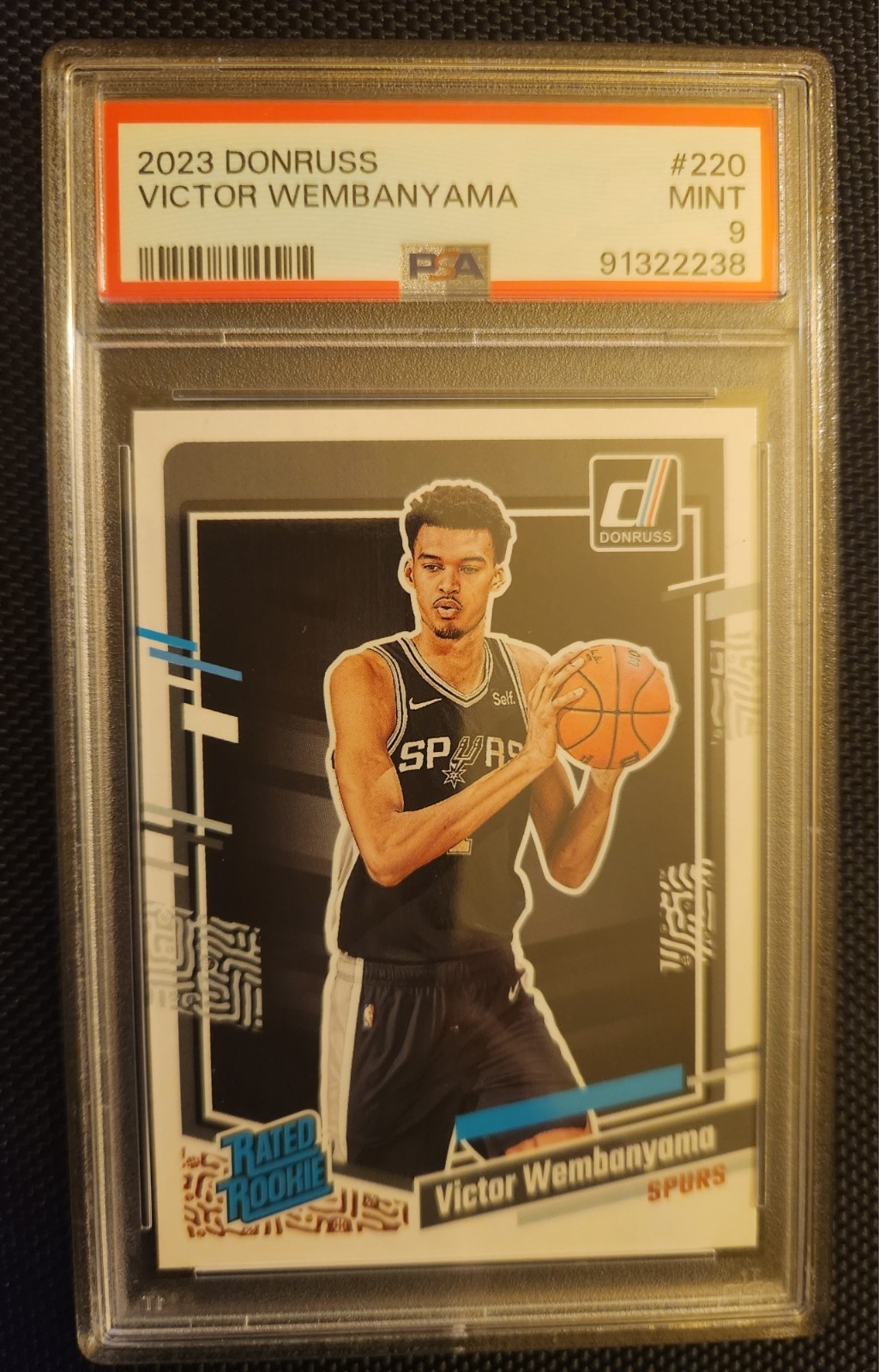 2023-24 Panini Donruss – Rated Rookie Victor Wembanyama #220 (RC) PSA 9