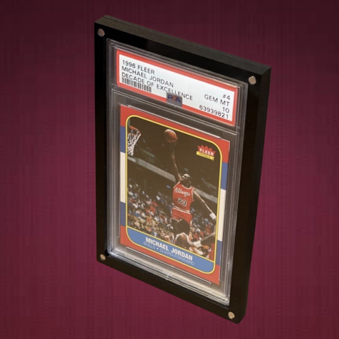 PSA Display Case- Black Base W/Cover. Beautiful Frame Look For Any Wall Or Desk!