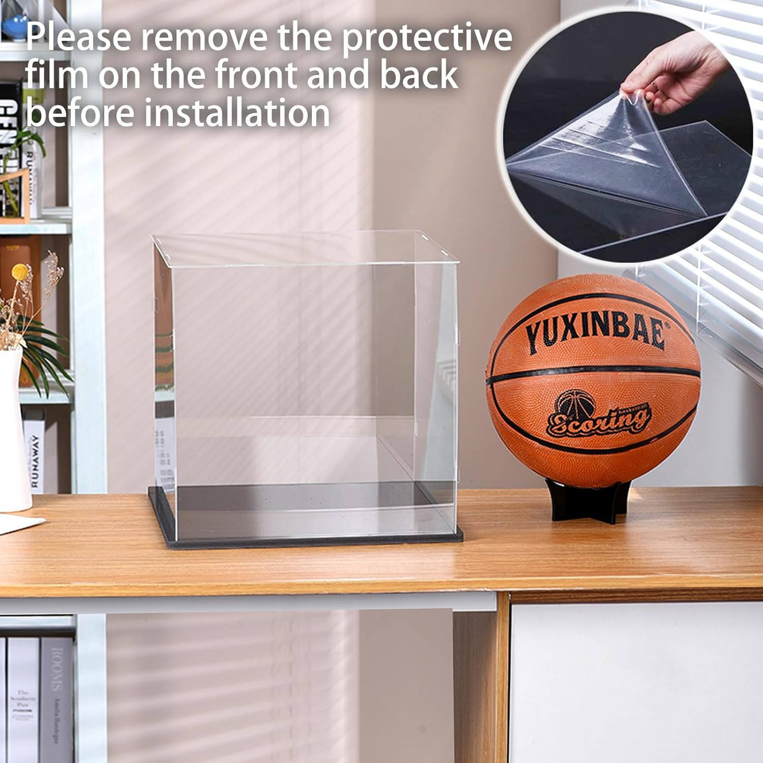 Clear Acrylic Display Case UV Protected Acrylic Basketball Holder, Display Case