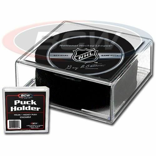 BCW Square Hockey Puck Holder Cube Display Case Stackable Fits Collectible Pucks
