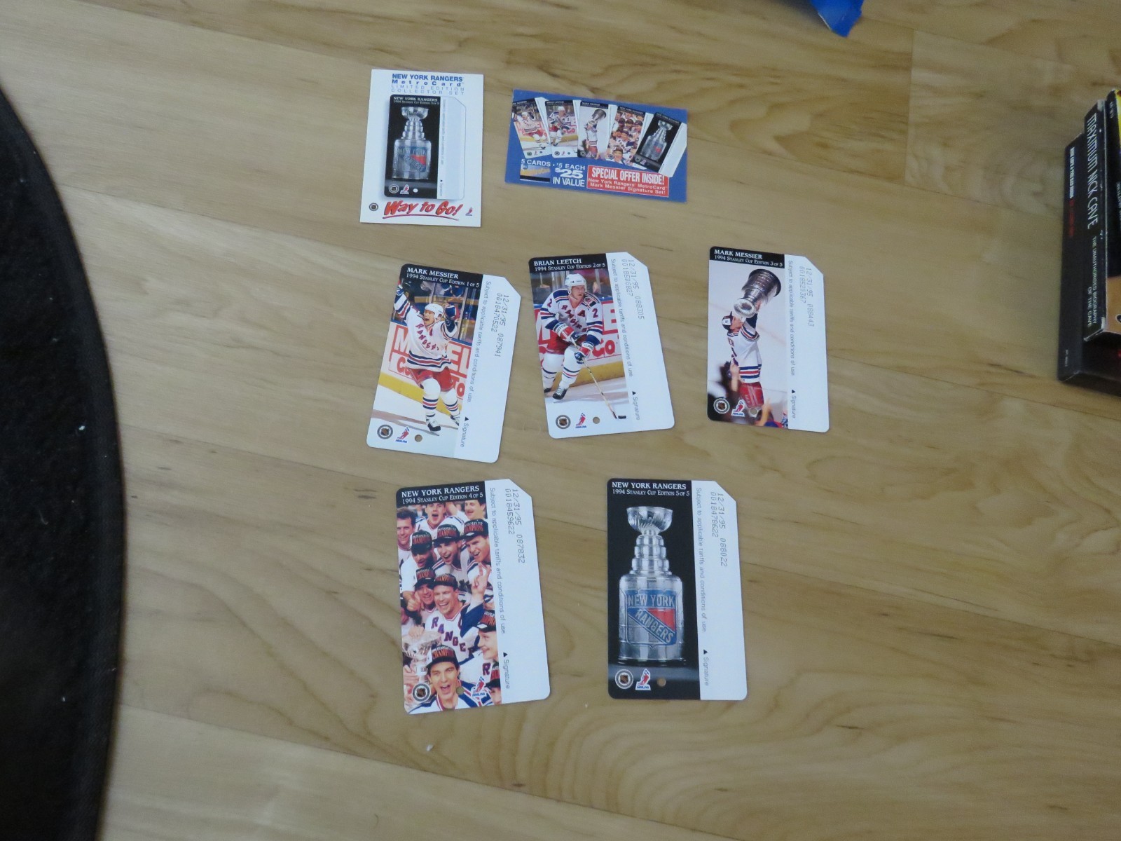 New York Rangers Metrocard 1994 Stanley Cup Set of 5 With Advert cards – Used