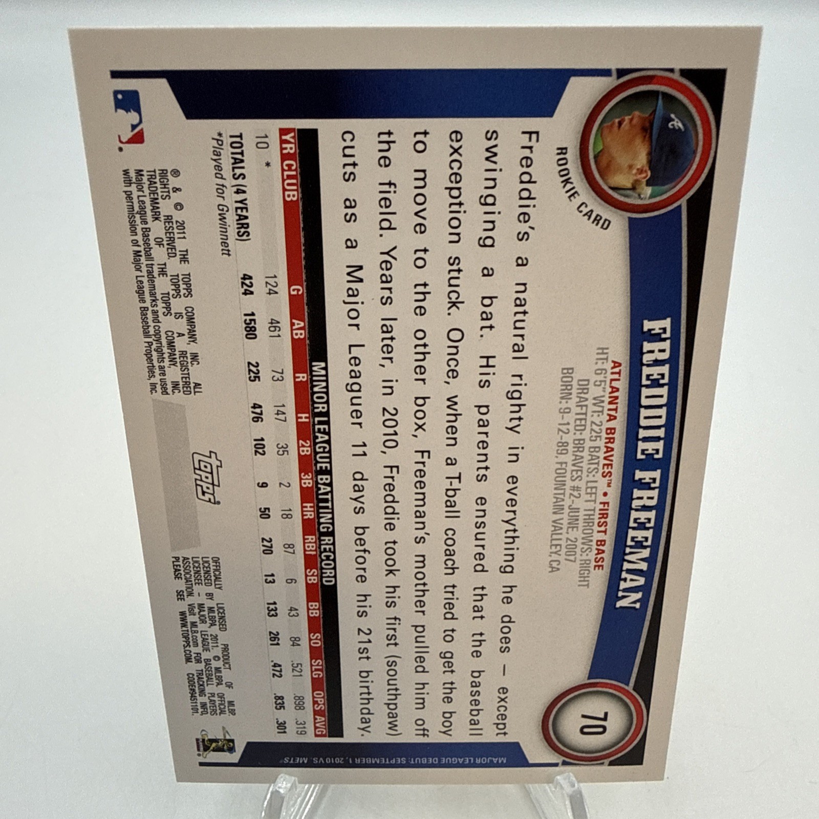 2011 Topps Opening Day – Freddie Freeman #70 (RC)