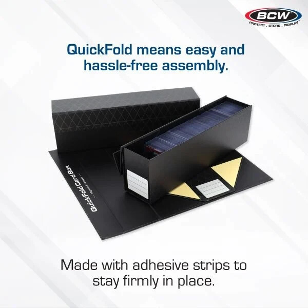 (1) BCW Quick Fold Card Box – Stores Card Holders, Toploaders with Magnetic Lid