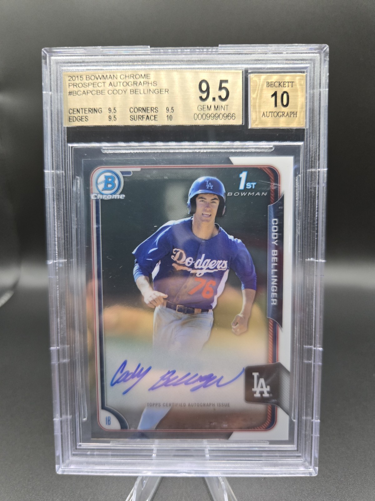 2015 Bowman Chrome Prospect Autographs Cody Bellinger 1st Bowman Auto BGS 9.5