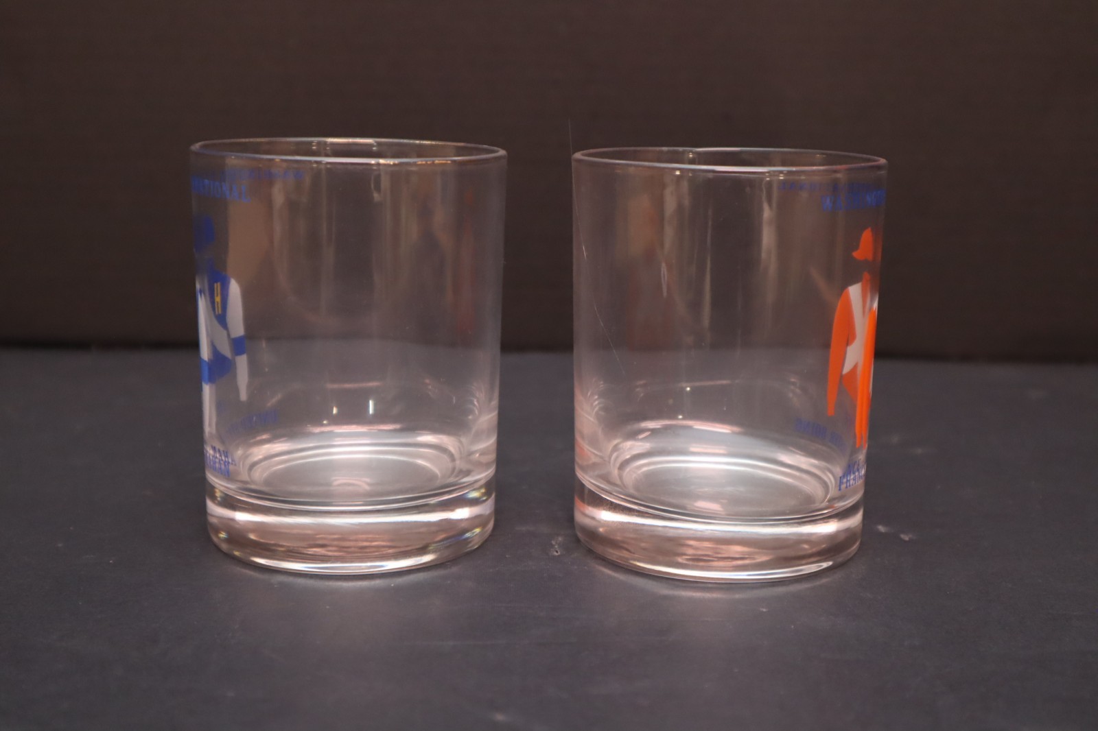 Washington D.C. International Horse Racing Glass Jockey Tumblers Glass 1956 1957