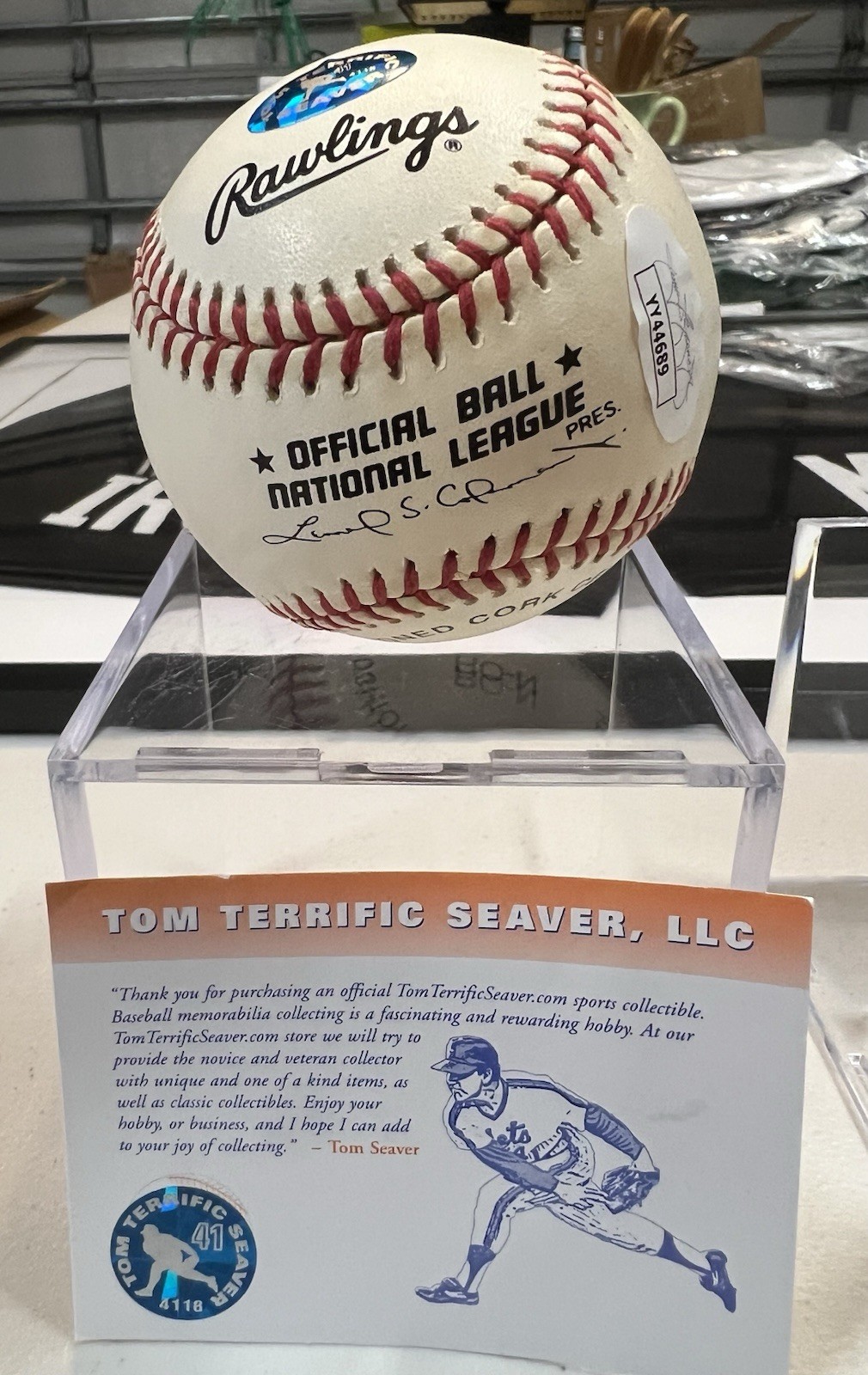 Tom Seaver autographed baseball HOF ‘92