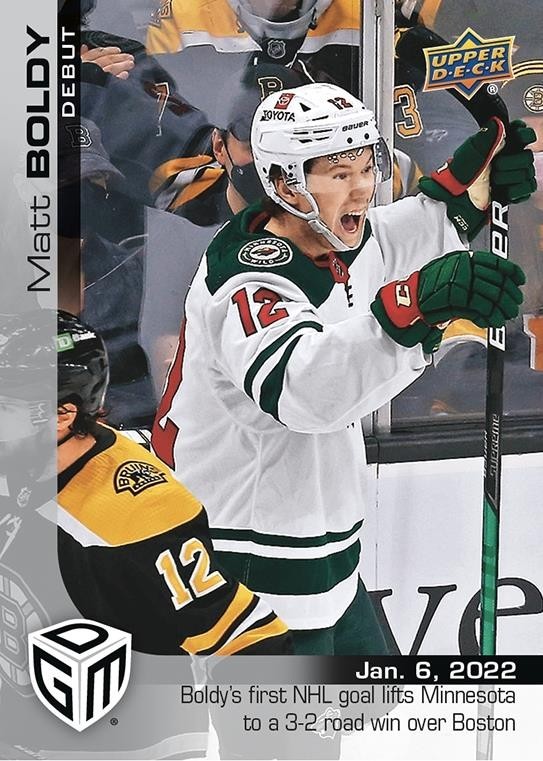 2021-22 Upper Deck NHL Game Dated Moments #1-112 Rookies /999 and Stars /499 SP