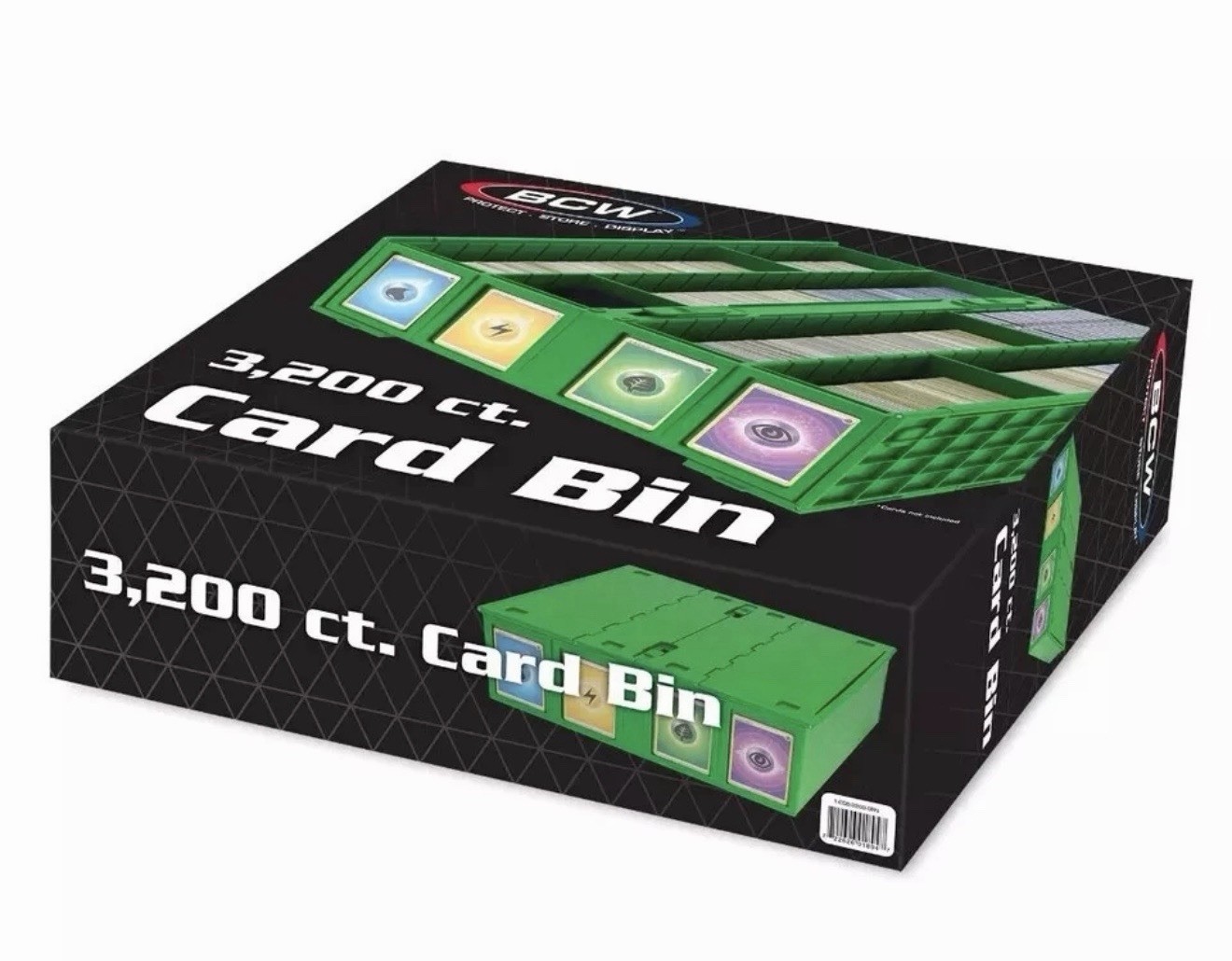 Brand New BCW 3200 ct 4 Row Collectible Card Bin Green