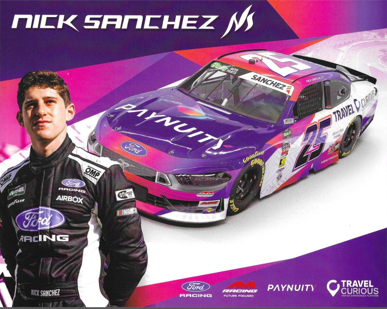 2026 NICK SANCHEZ “PAYNUITY” #25 NASCAR O’REILLY SERIES POSTCARD