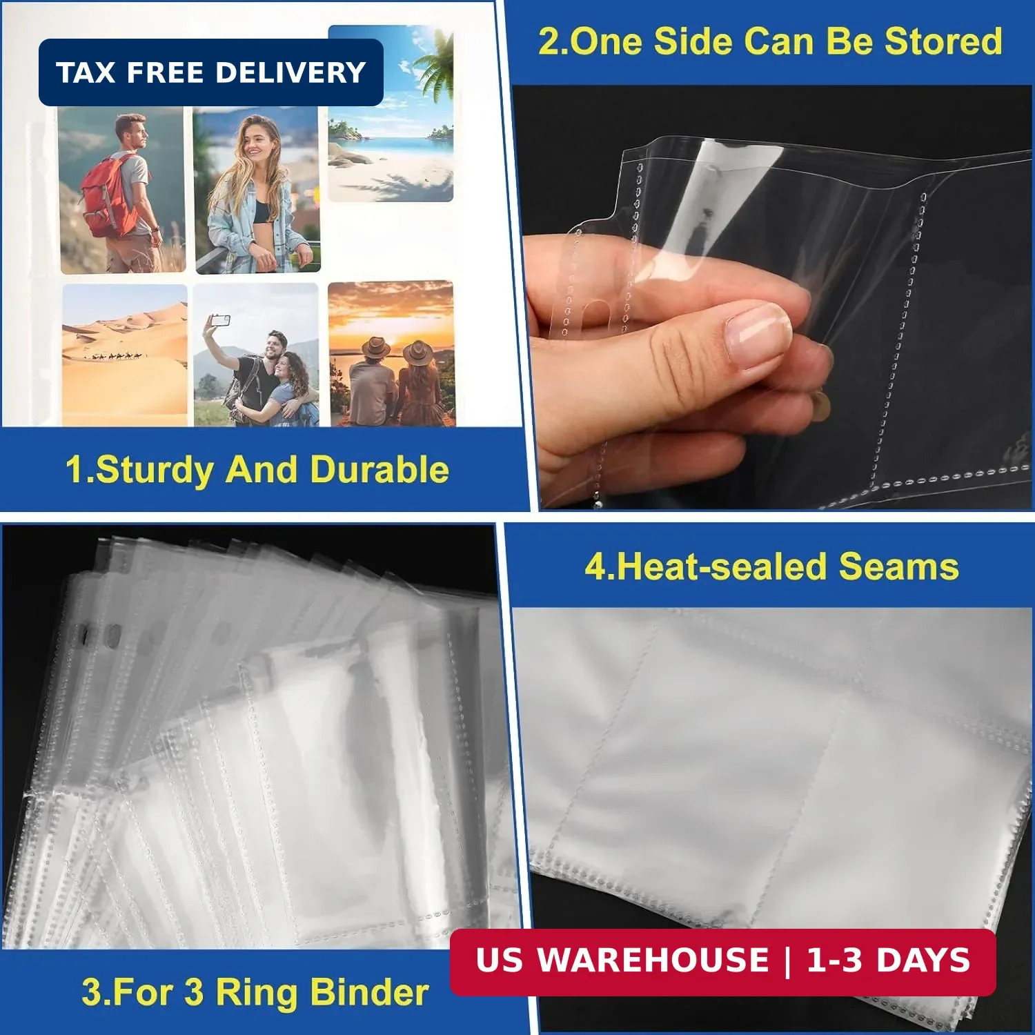 1080 Pockets Card Sleeves Binder Sheets, 9 Pocket Card Sleeves for 3 Ring Binder