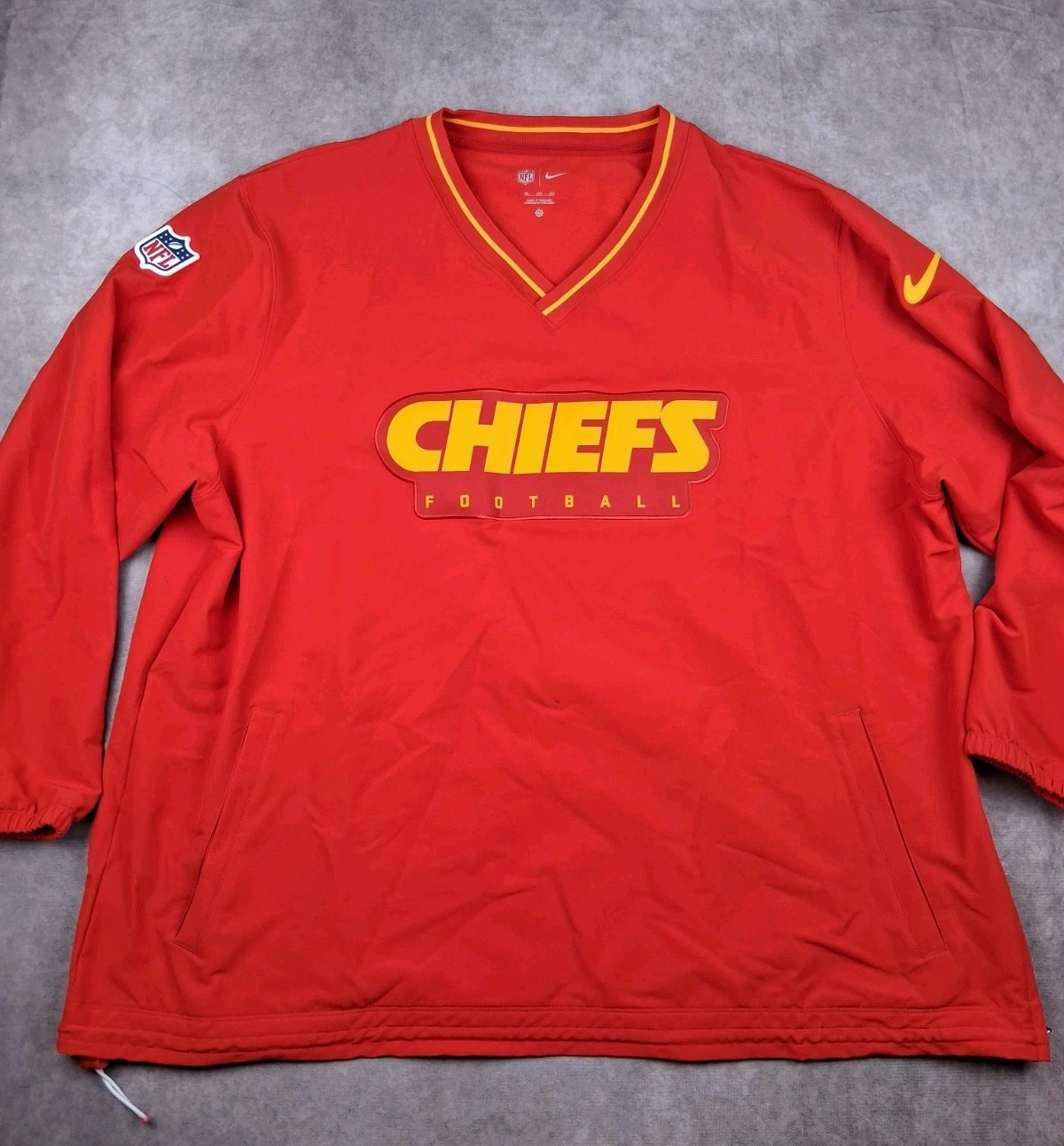 Kansas City Chiefs Pullover Sweatshirt Mens 3XL Red Nike Sidezip Performance NFL
