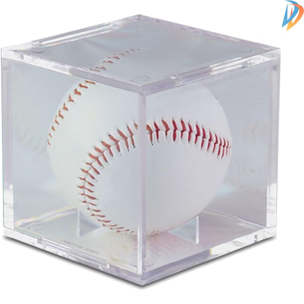 Archival Quality Clear Square Baseball Holder – Lightweight Tabletop Display