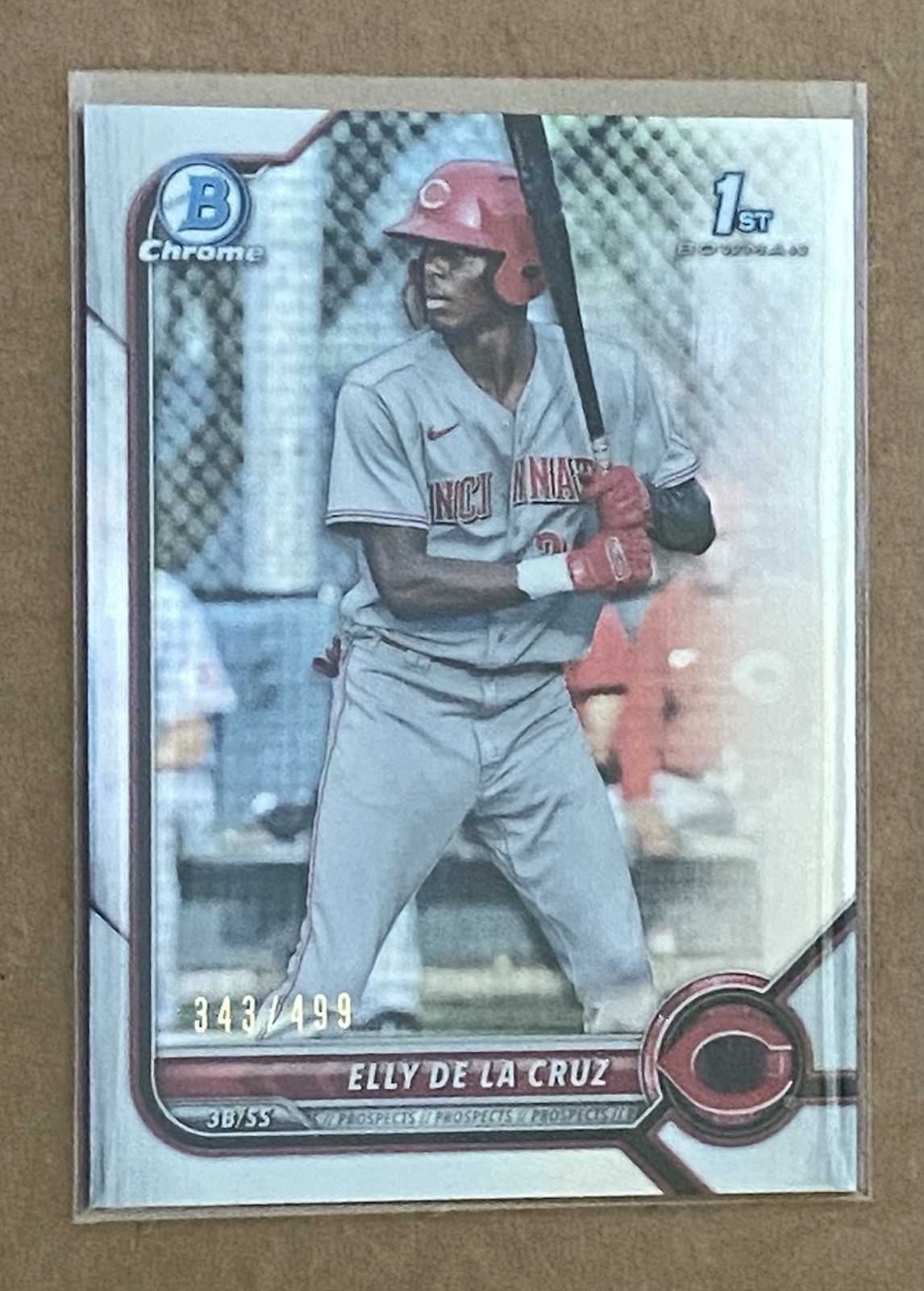 2022 Bowman 1st Chrome Refractor Elly De La Cruz #BCP-50 343 /499 Reds Mint