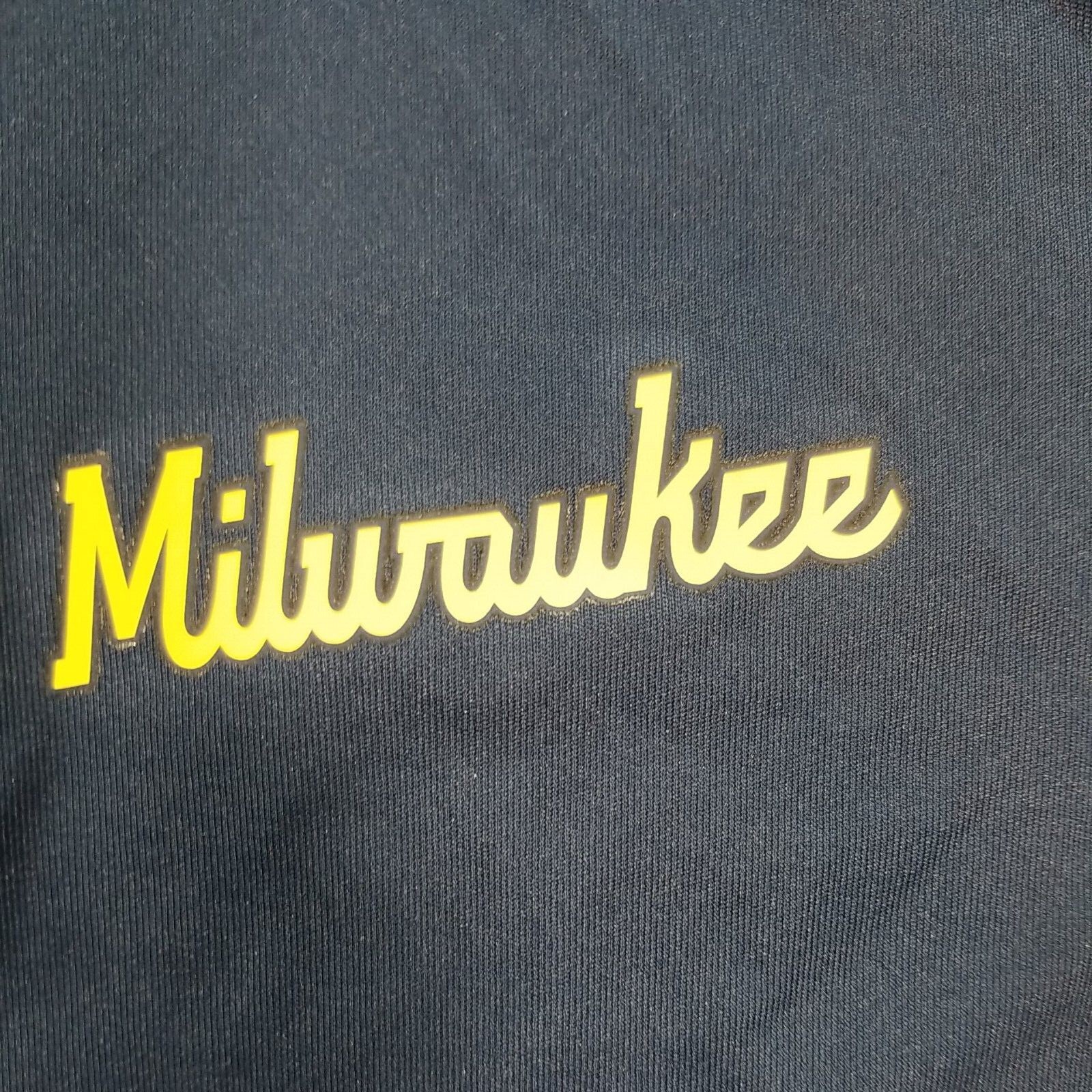 NWT Milwaukee Brewers Athletic Navy Polo Mens Genuine Merchandise