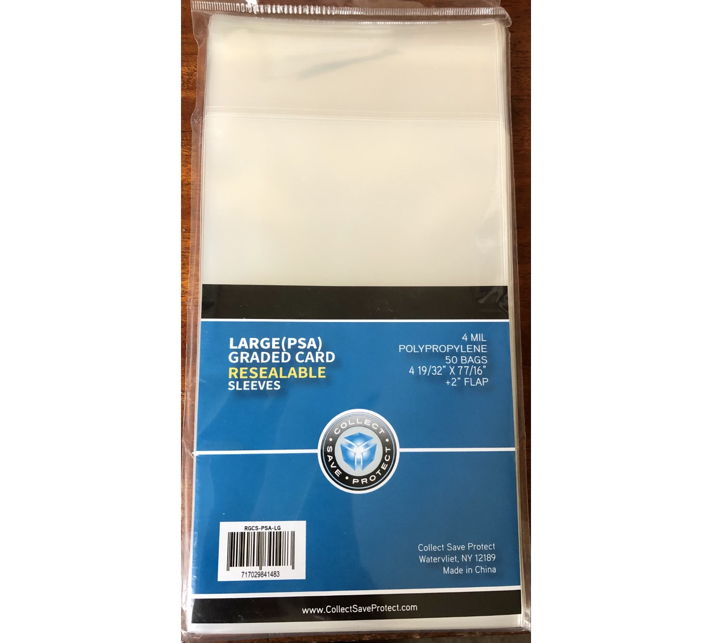 COLLECT SAVE PROTECT 50 LARGE PSA CARD RESEALABLE SLEEVES 4 19/32″ x 7 7/16: NEW