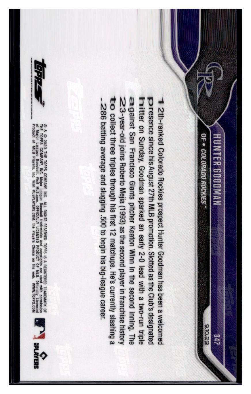 2023 Topps Now #847 Hunter Goodman Base Card (Qty) Call-Up
