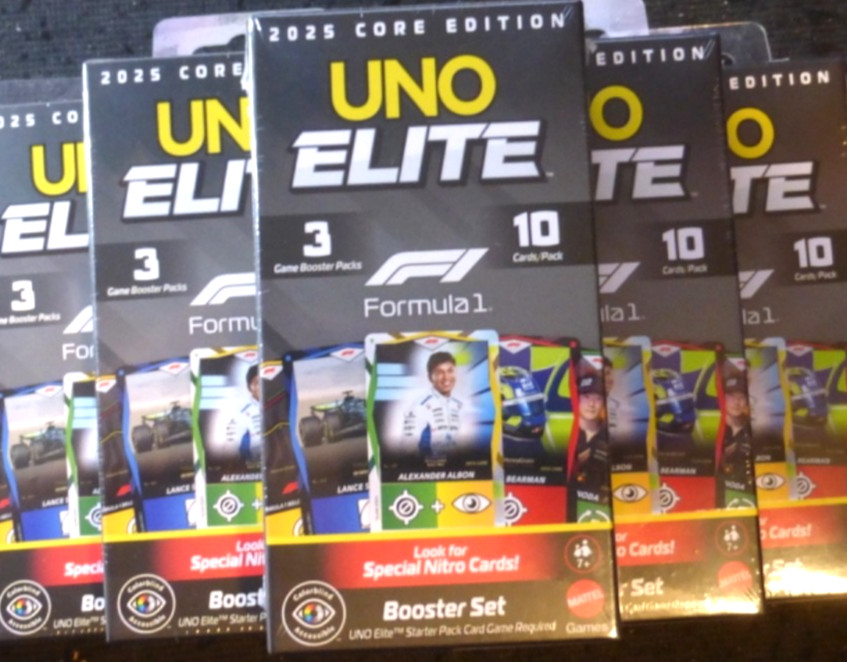 (5) 2025 UNO ELITE FORMULA 1 F1 BOOSTER PACK LOT~LOOK FOR NITRO ANTONELLI SSP?