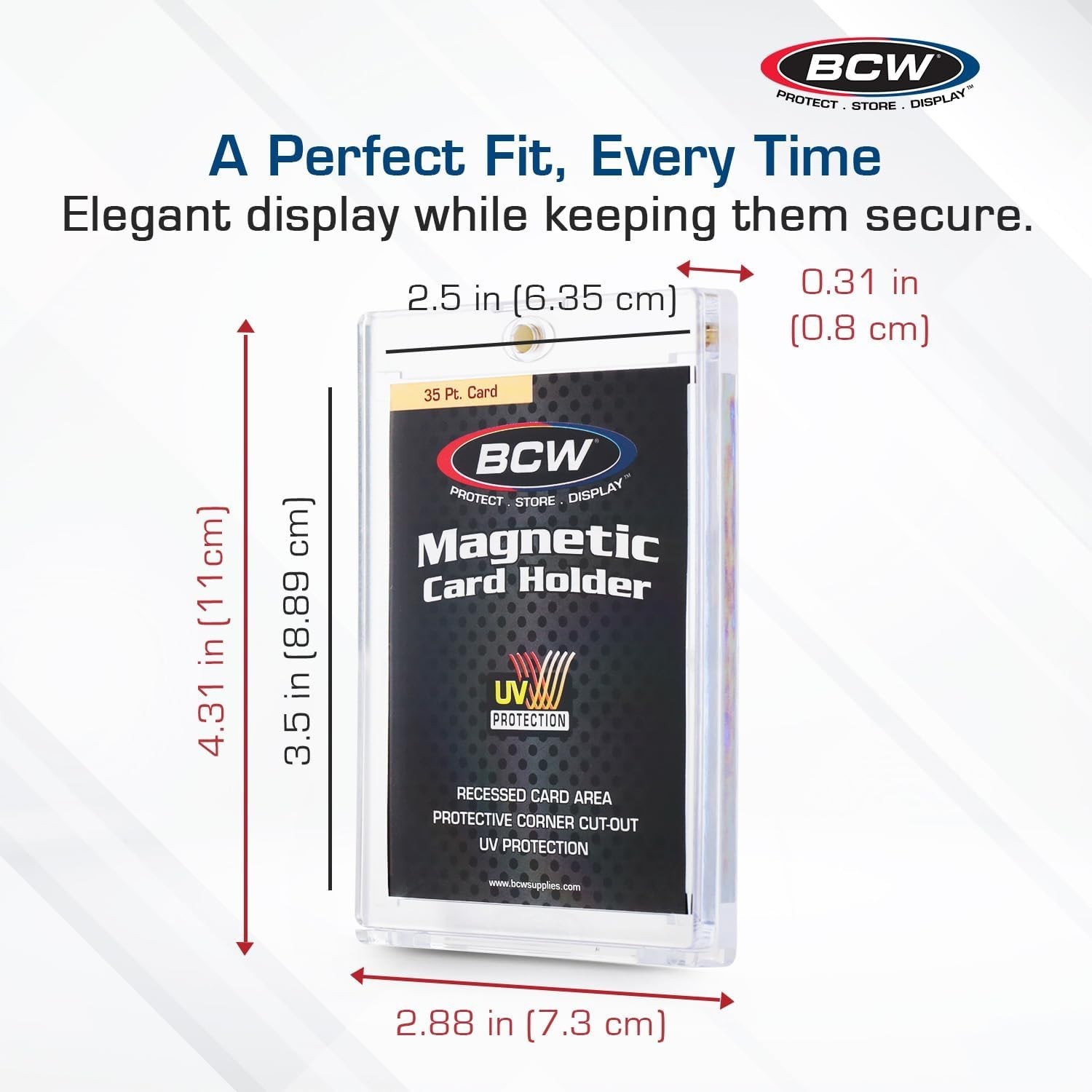 Magnetic Card Holders – 35 PT Thickness, 20 Pack with Gold Magnet Design