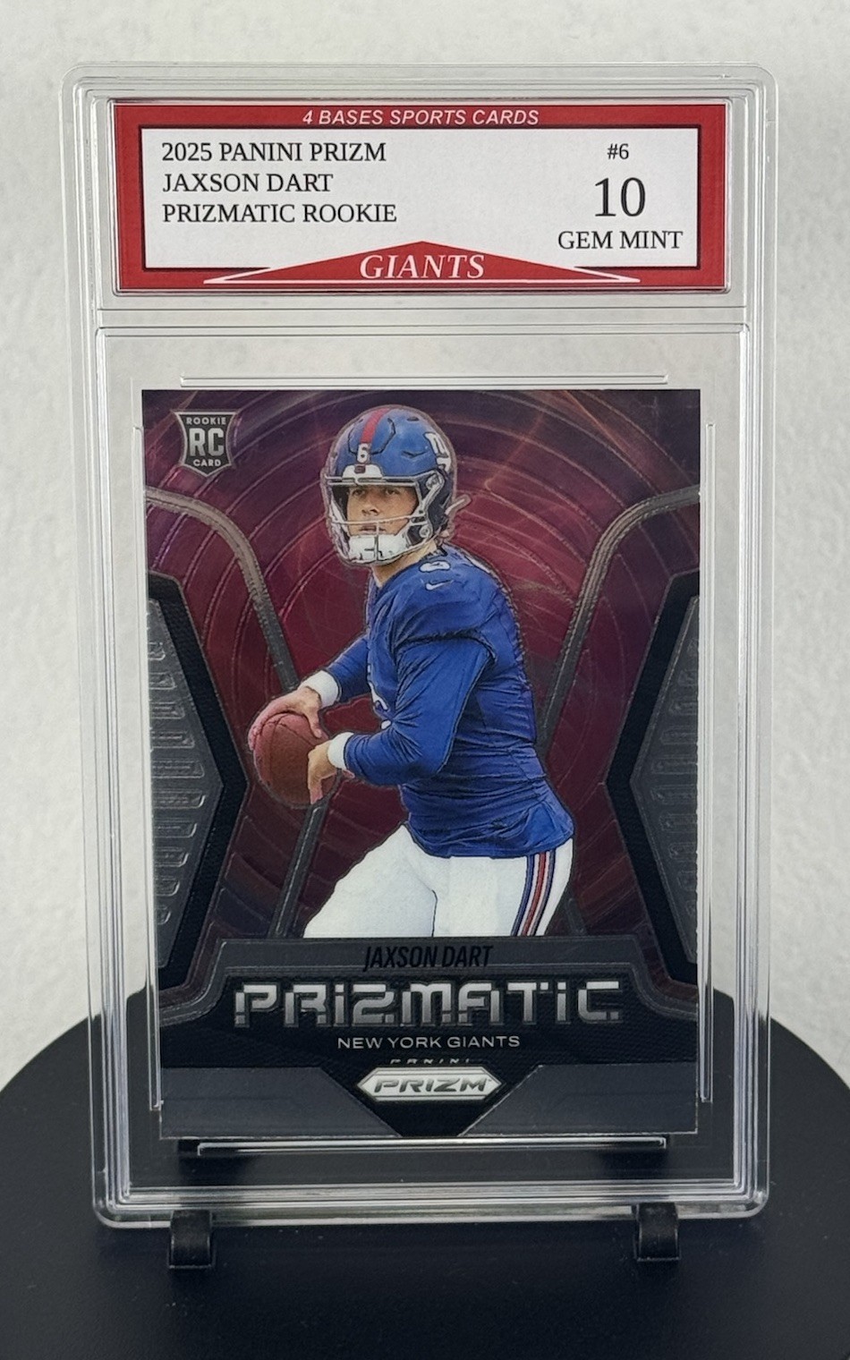 2025 Panini Prizm Jaxson Dart New York Giants Rookie Prizmatic Card Gem Mint 10