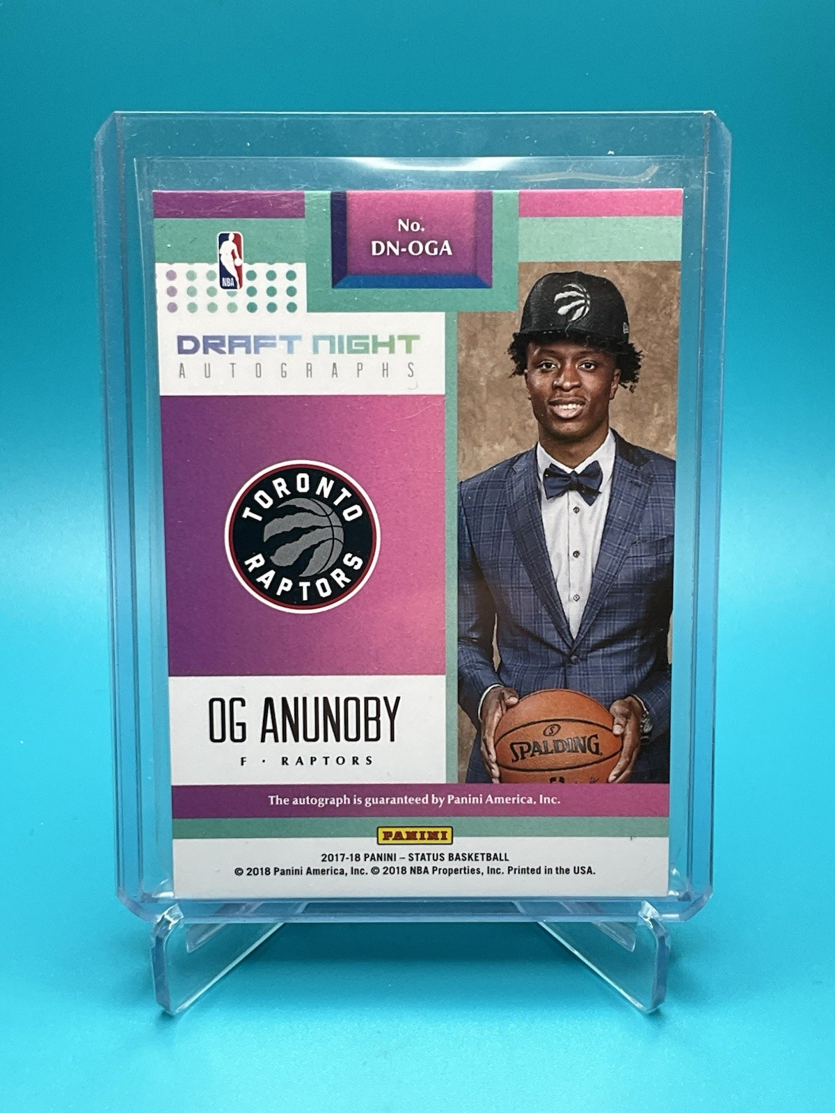 2017-18 Panini Status – OG Anunoby – Draft Night Auto & Inscription /8