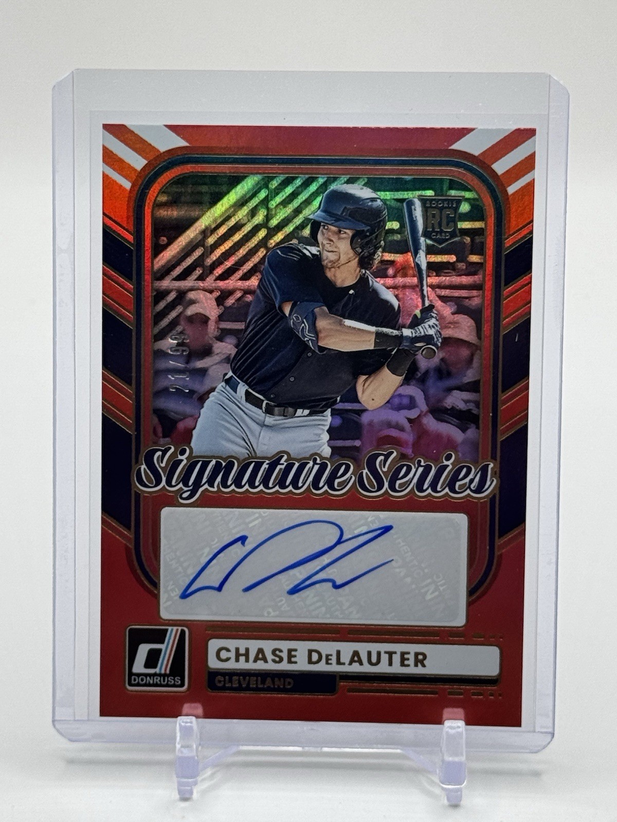 2026 Donruss Baseball Chase DeLauter Red Signature Rookie Auto /99 Guardians
