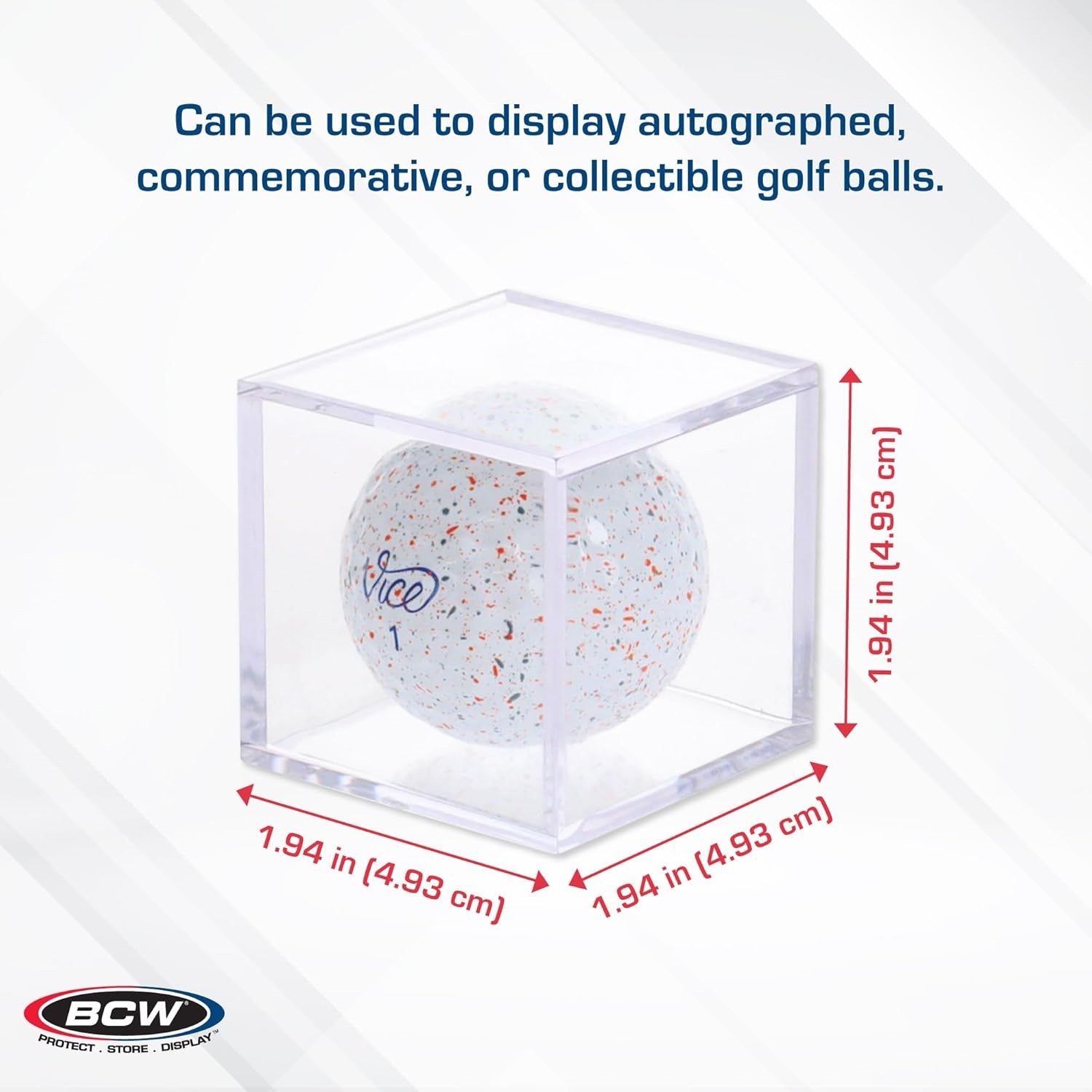 6 BCW Golf Ball Display Cases Clear Plastic 2 Part Cube Square Holder Autograph