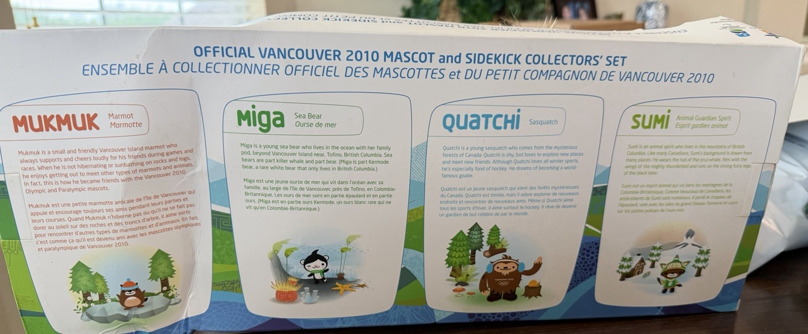 Vancouver 2010 Winter Olympics Mascot Plush Set Sumi Quatchi Miga Mukmuk