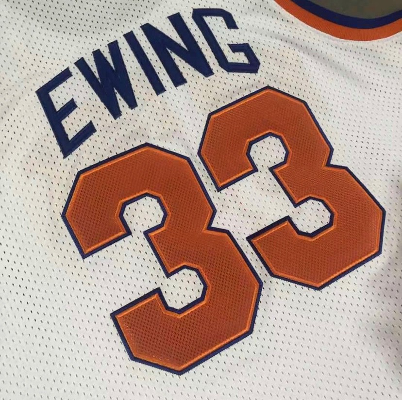New York Knicks Patrick Ewing retro vintage white basketball jersey