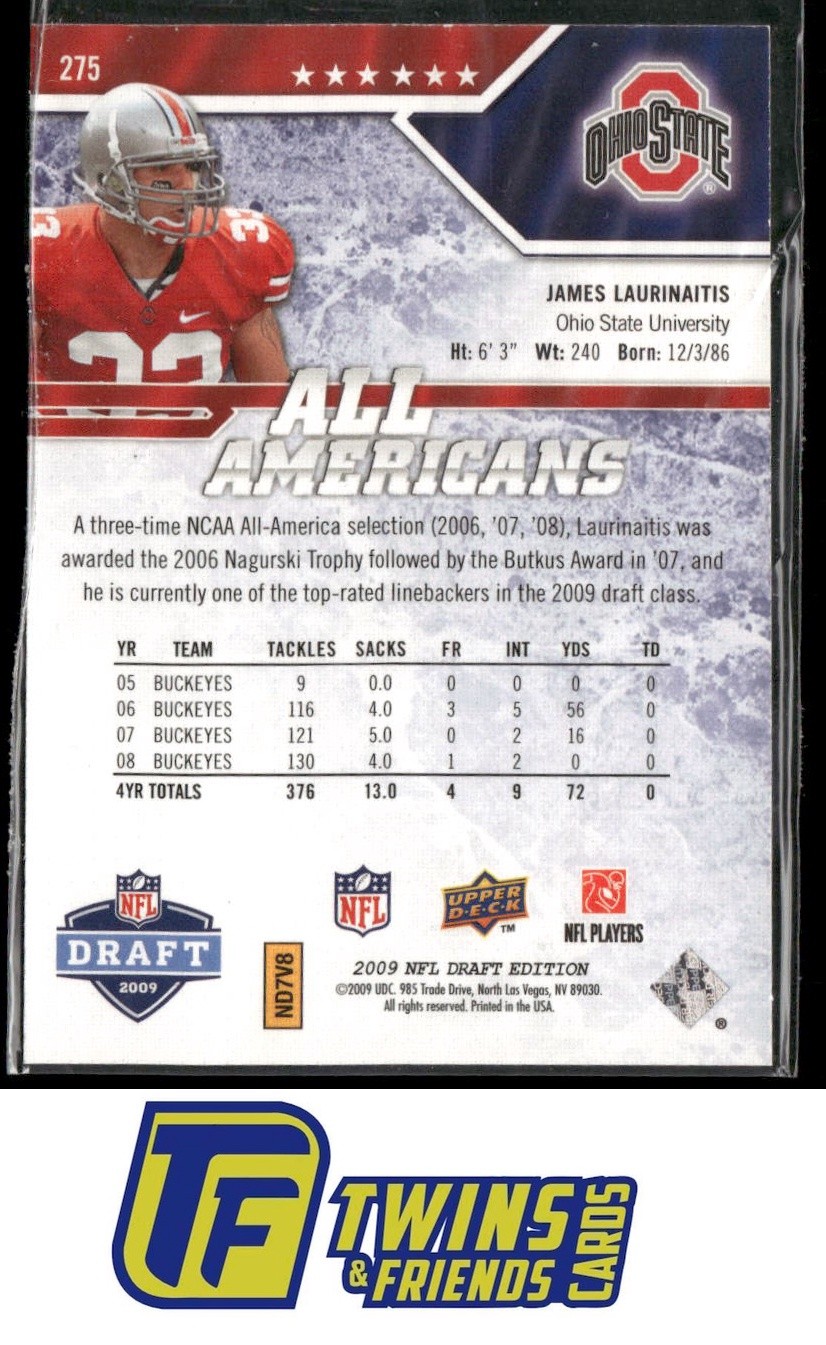 2009 Upper Deck Draft Edition #275 James Laurinaitis Blue #/50
