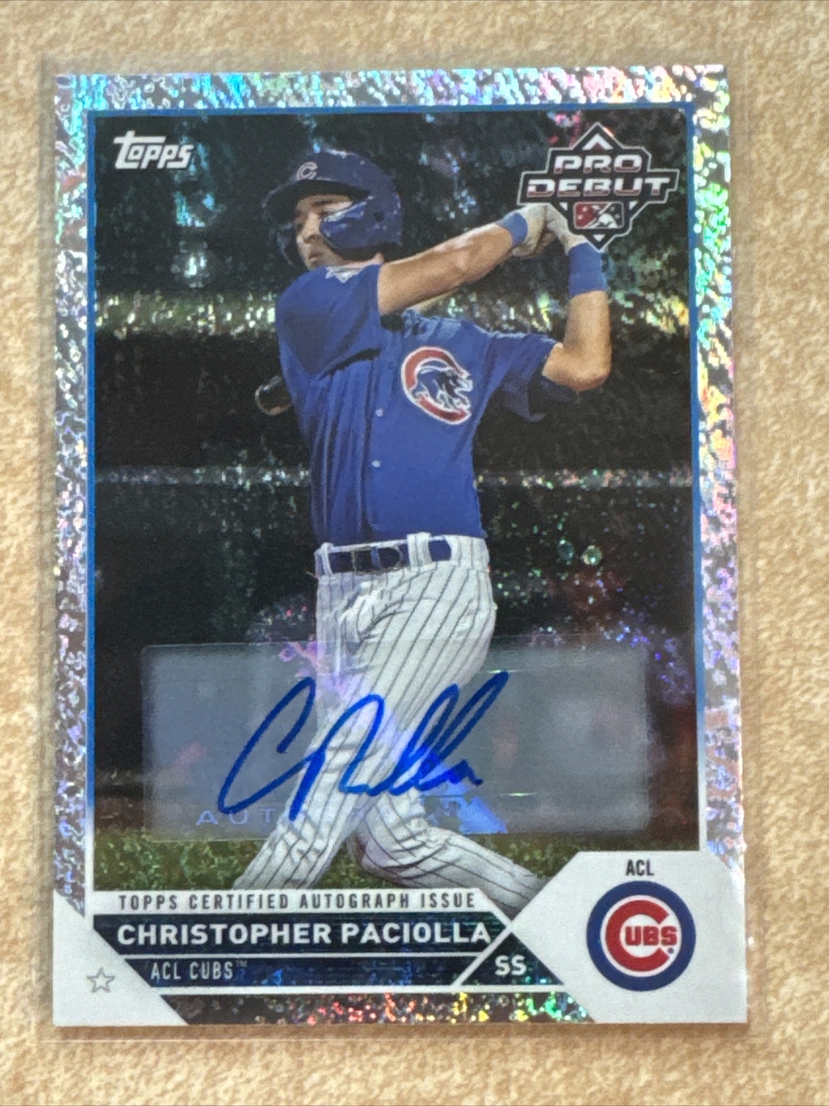 2023 Topps Pro Debut Christopher Paciolla Sparkle Foil Autograph 159/199 Cubs