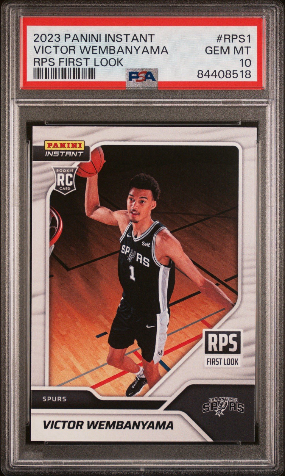 PSA 10 2023 Panini Instant First Look Victor Wembanyama 1st Spurs Rookie Card 🦄
