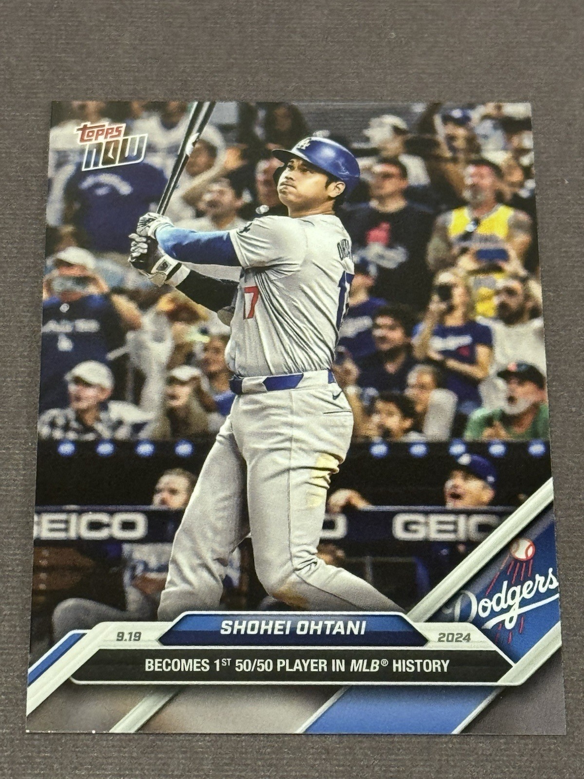 Topps Now Shohei Ohtani Los Angeles Dodgers 2024 #722 50/50 MLB History