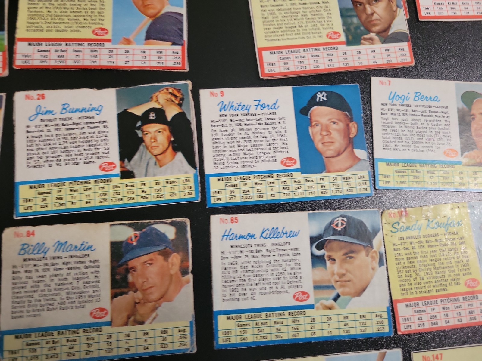 1962 Post Cereal Baseball Lot- 113 Cards -W/ Mantle Aaron Clemente Mays – Loaded