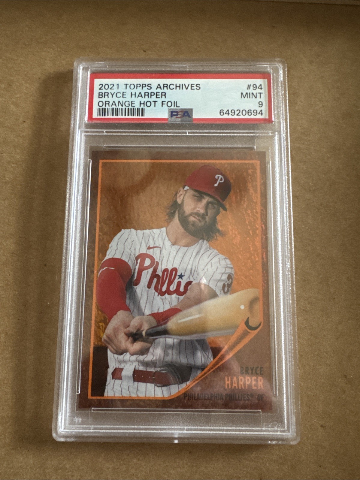 2021 Topps Archives – 1962 Topps Bryce Harper #94 Orange Hot Foil 10/15
