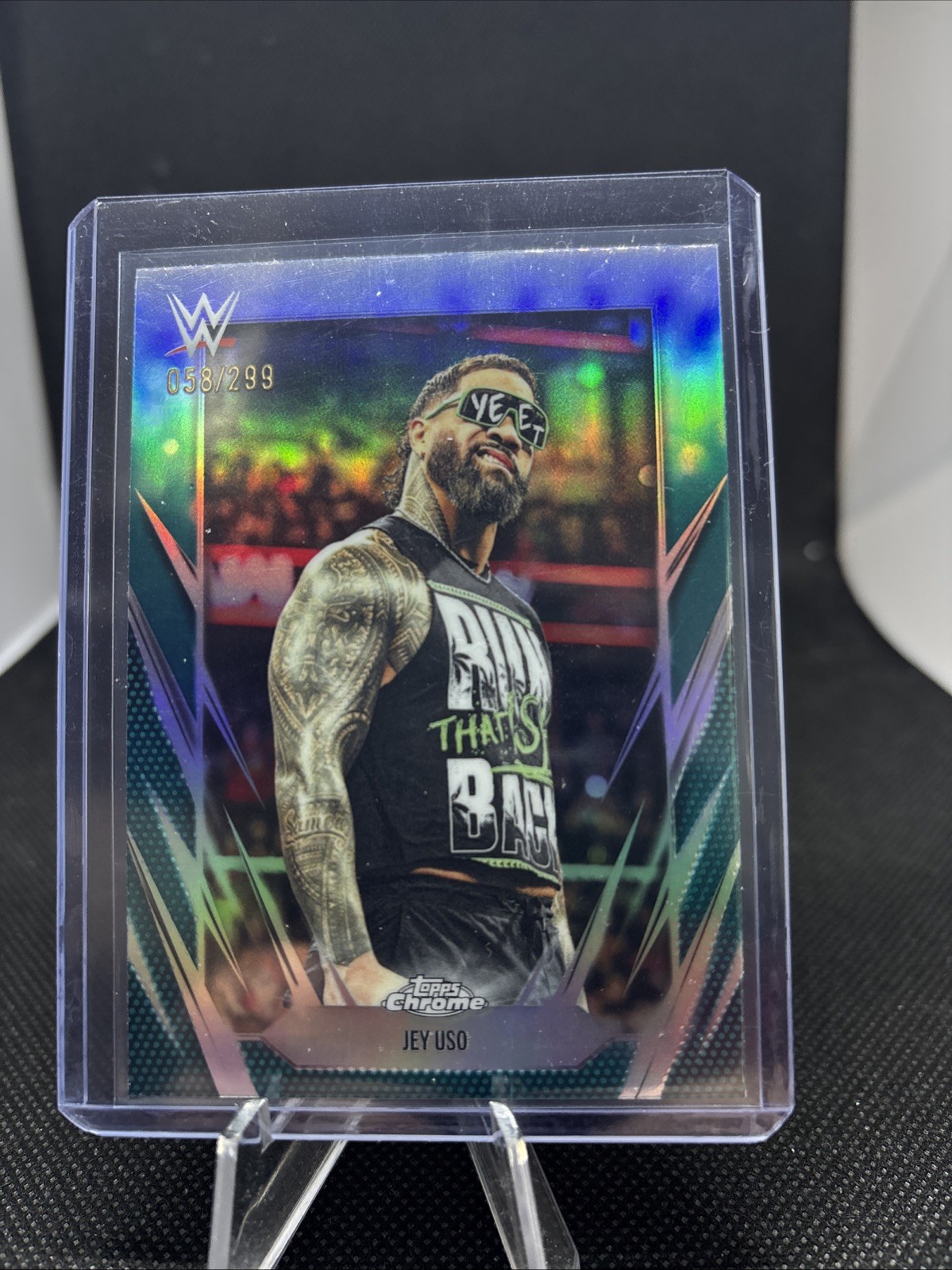 2026 Topps Chrome Jey Uso WWE /299 teal green
