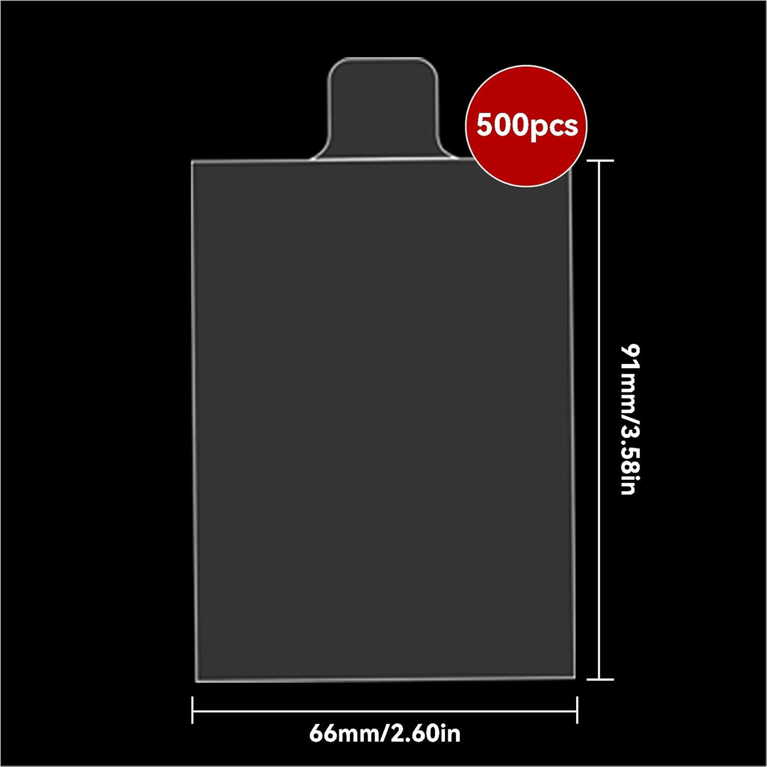500 Pcs Tabbed Card Sleeves, Easy-Pull Semi-Rigid Card Holders for Grading Submi