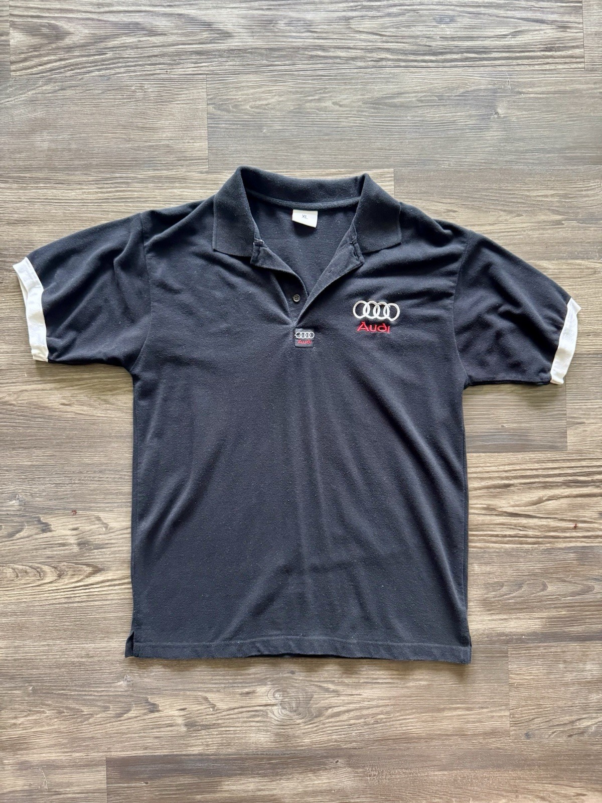 ❤️🖤🤍 Size XL – OEM Audi Sport Polo Shirt Black Short Sleeve with Logo