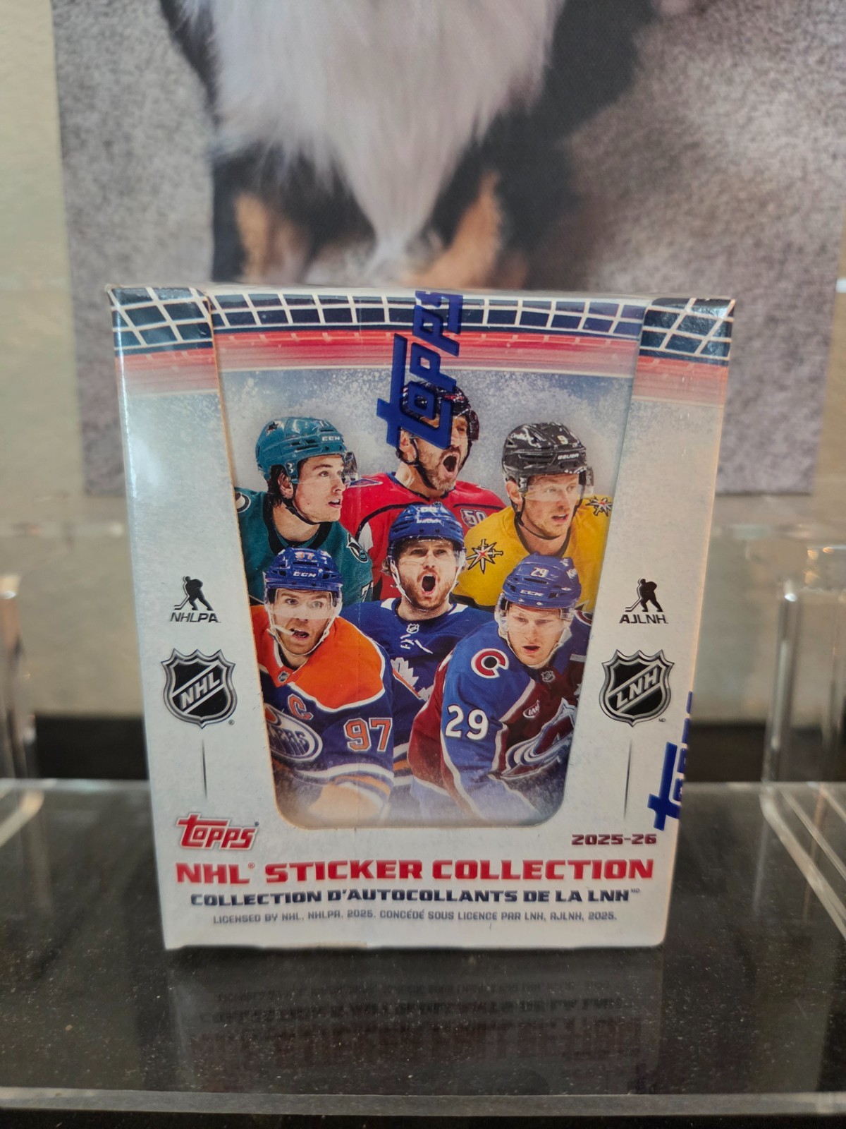 2025-26 Topps NHL Sticker Collection Box – New/Sealed in Box – 50 Stickers