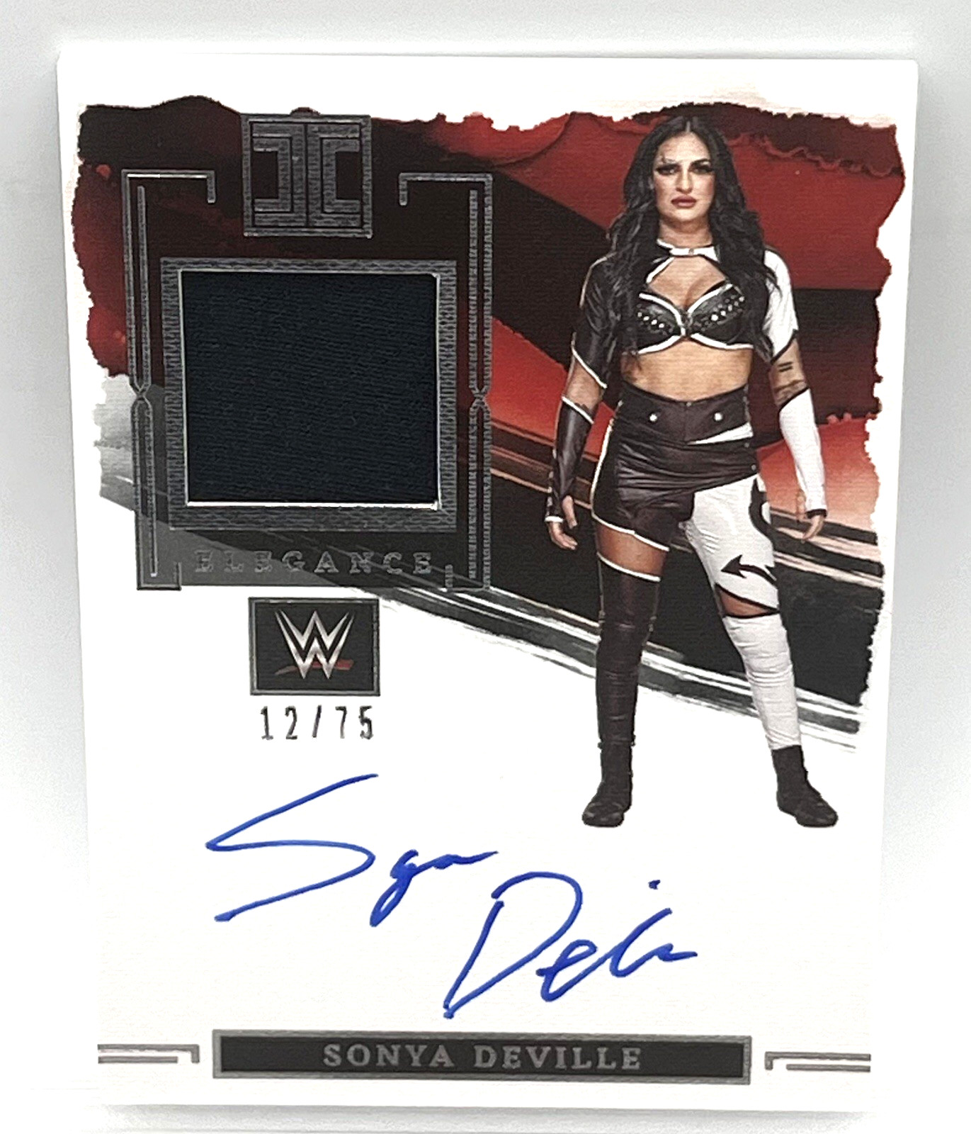 SONYA DEVILLE – 2023 PANINI WWE IMPECCABLE ON CARD AUTOGRAPH PATCH RELIC #12/75