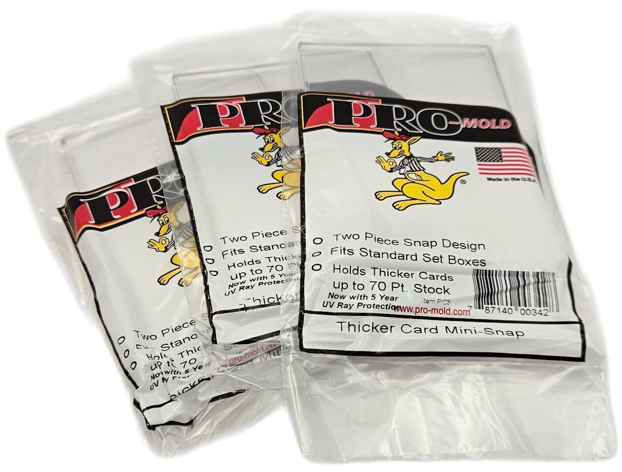 (3) Pro-Mold 70pt Thicker Card Mini Snap Tite Holders PC3 Jersey Cards