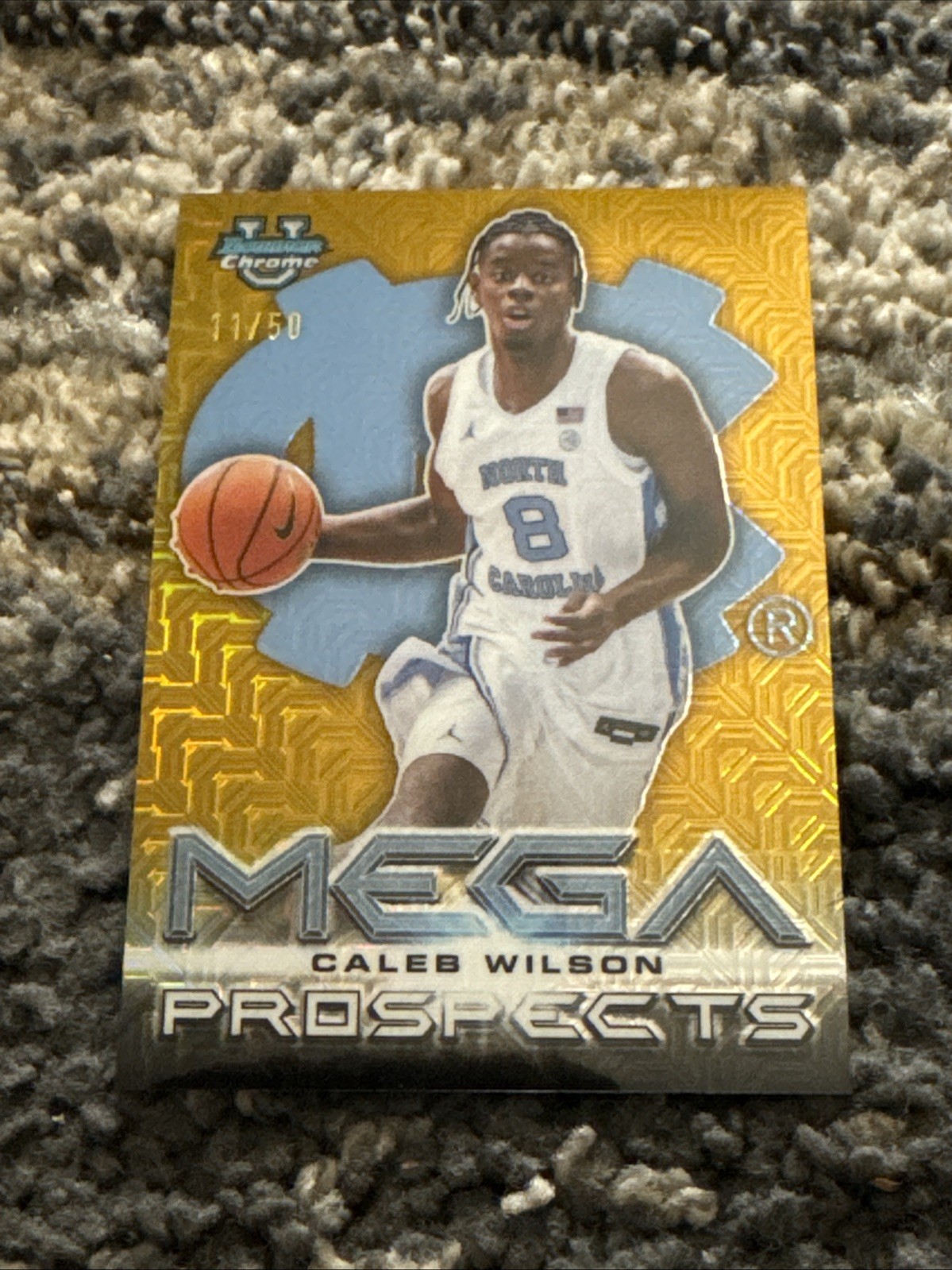 2026 Bowman Mega Prospects #MP-9 Caleb Wilson NC Gold 11/50