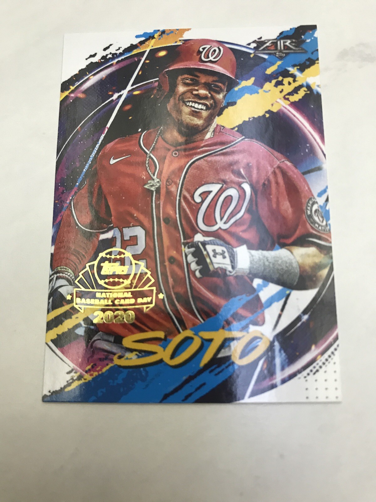 2020 Topps Chrome Baseball National Card Day Fire Preview Juan Soto