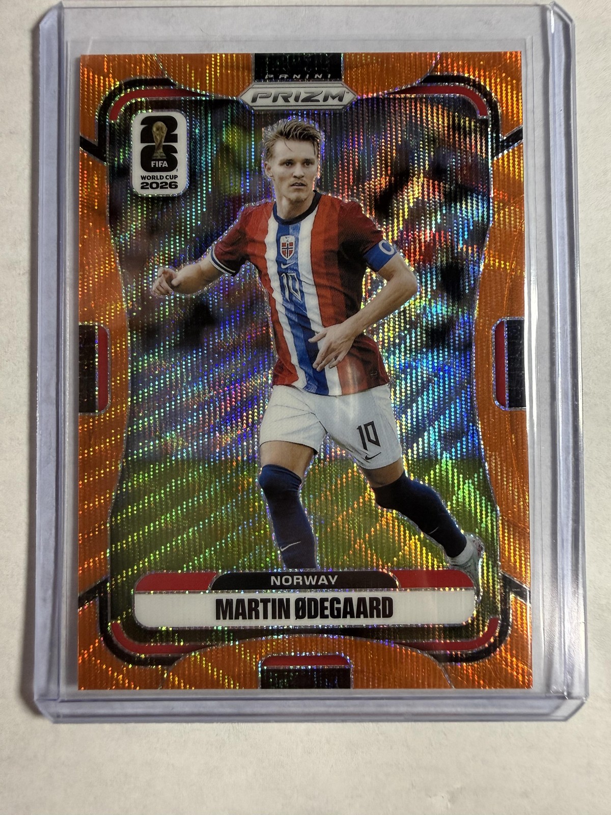 2026 Panini Prizm FIFA World Cup #330 Martin Odegaard Orange Wave #/125