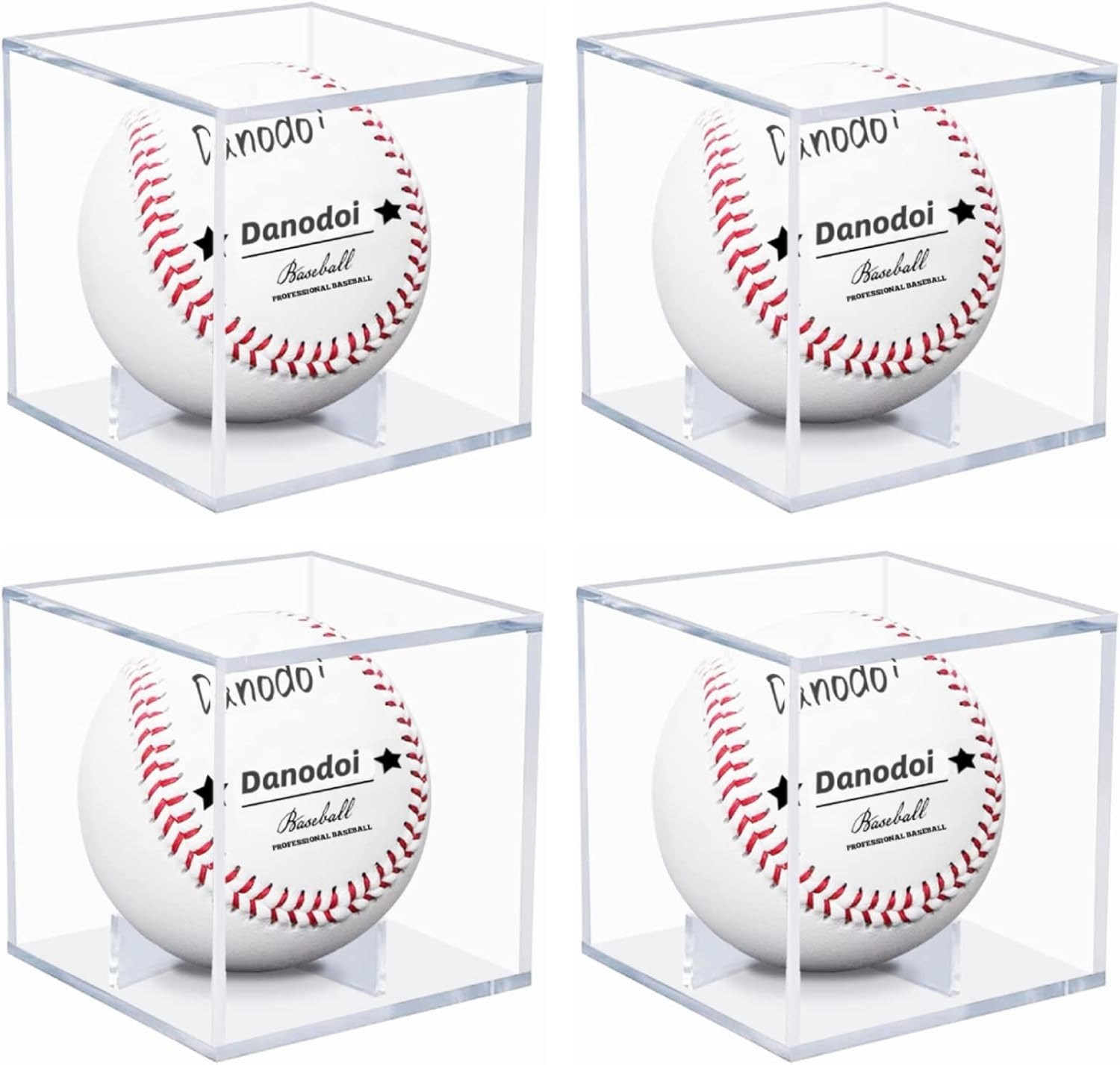 Baseball Display Case Uv Protected Acrylic Clear Baseball Holder Square Cube
