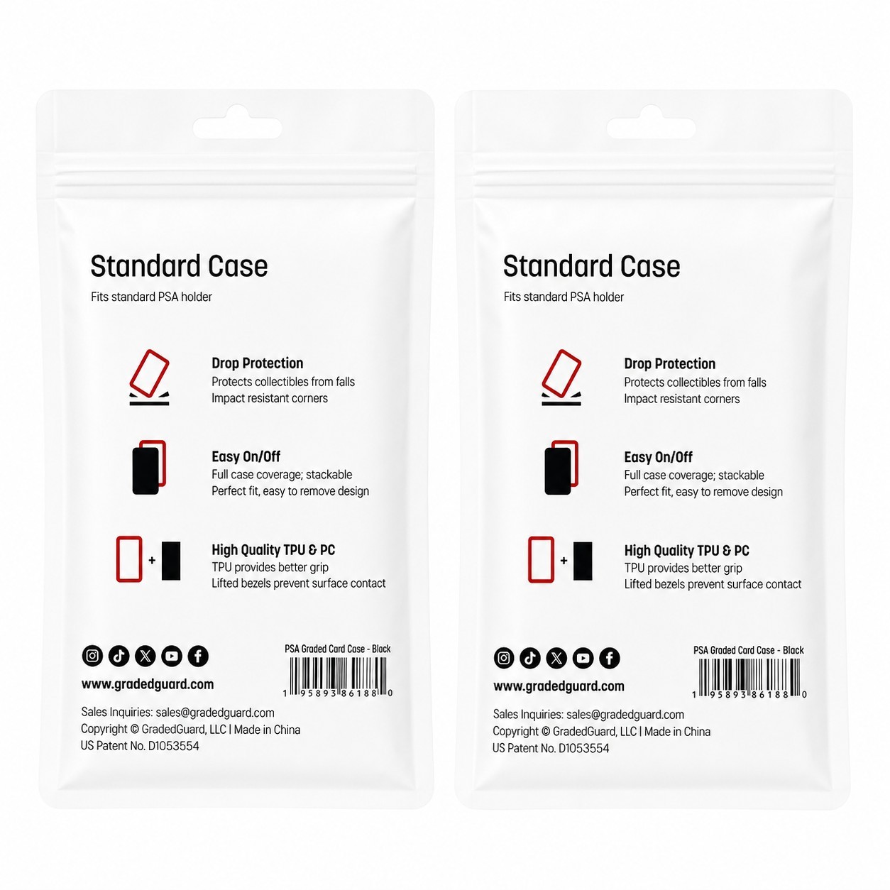 (2) Black GradedGuard PSA Graded Card Case Guard Protector Stackable