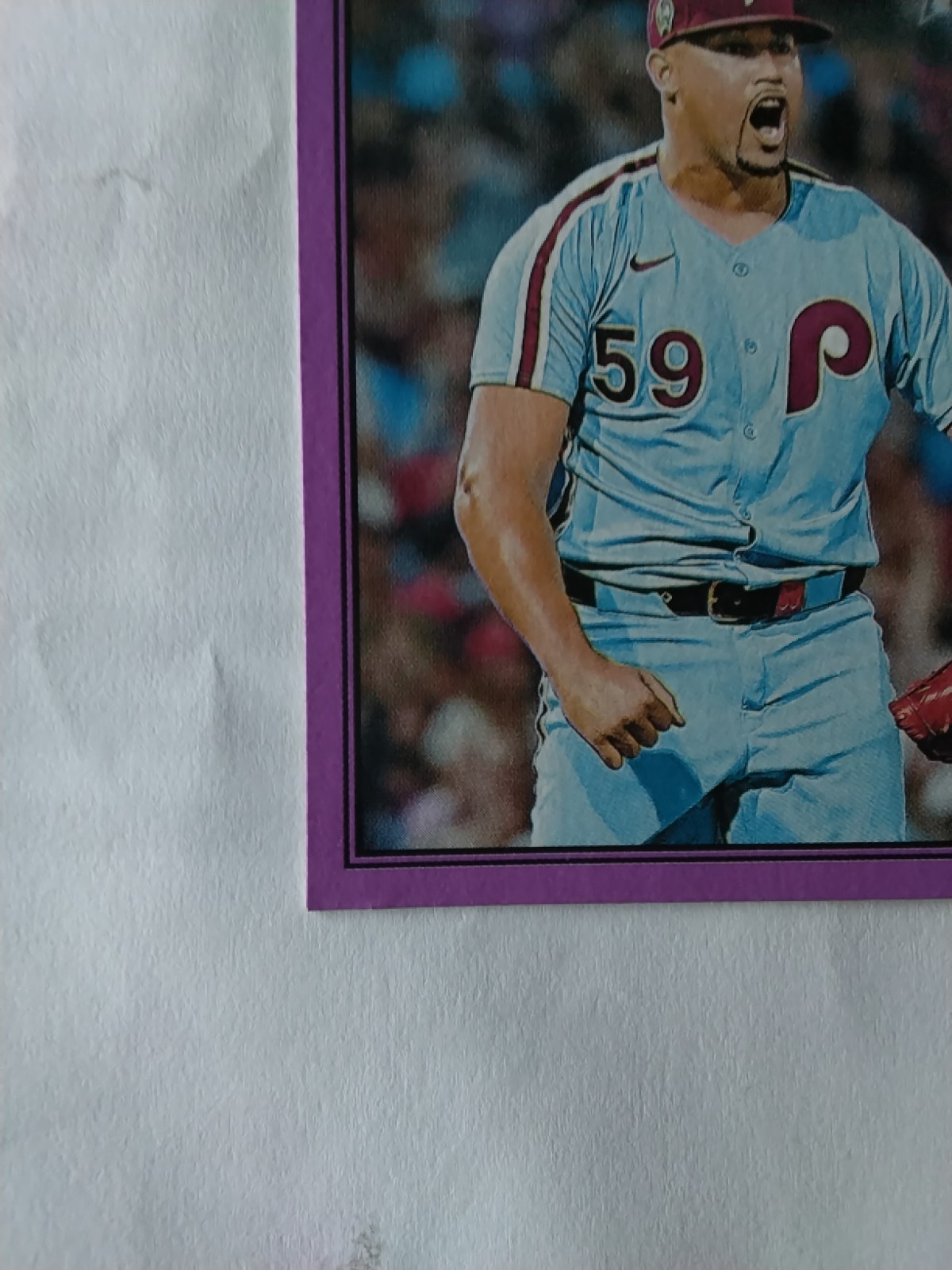 2026 Topps Heritage Baseball Purple SP Card #14 Jhoan Duran Phillies “READ”